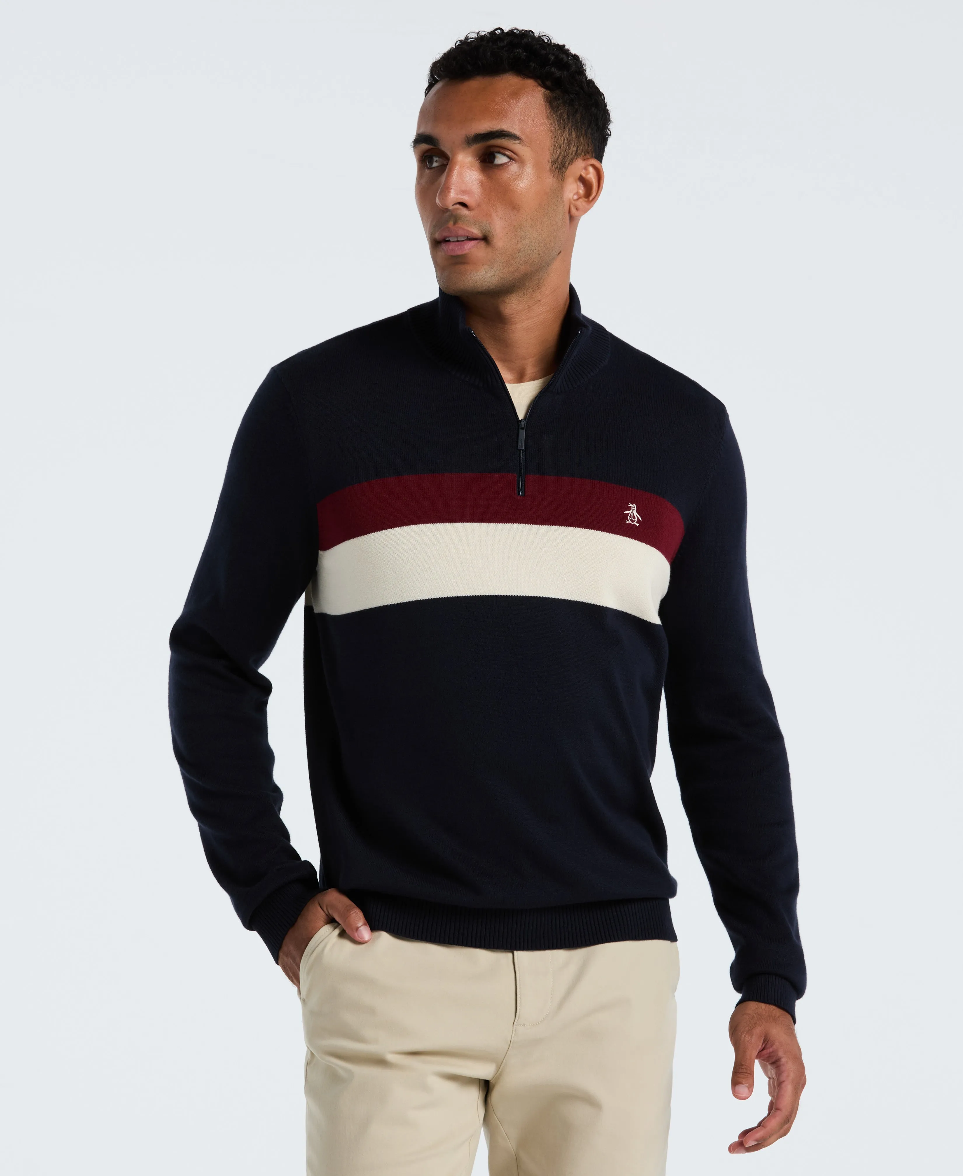 Colorblock Quarter Zip Sweater sold by Original Penguin product image thumbnail 2