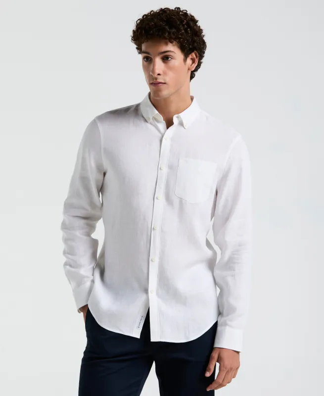 Washed Linen Long Sleeve Shirt sold by Original Penguin