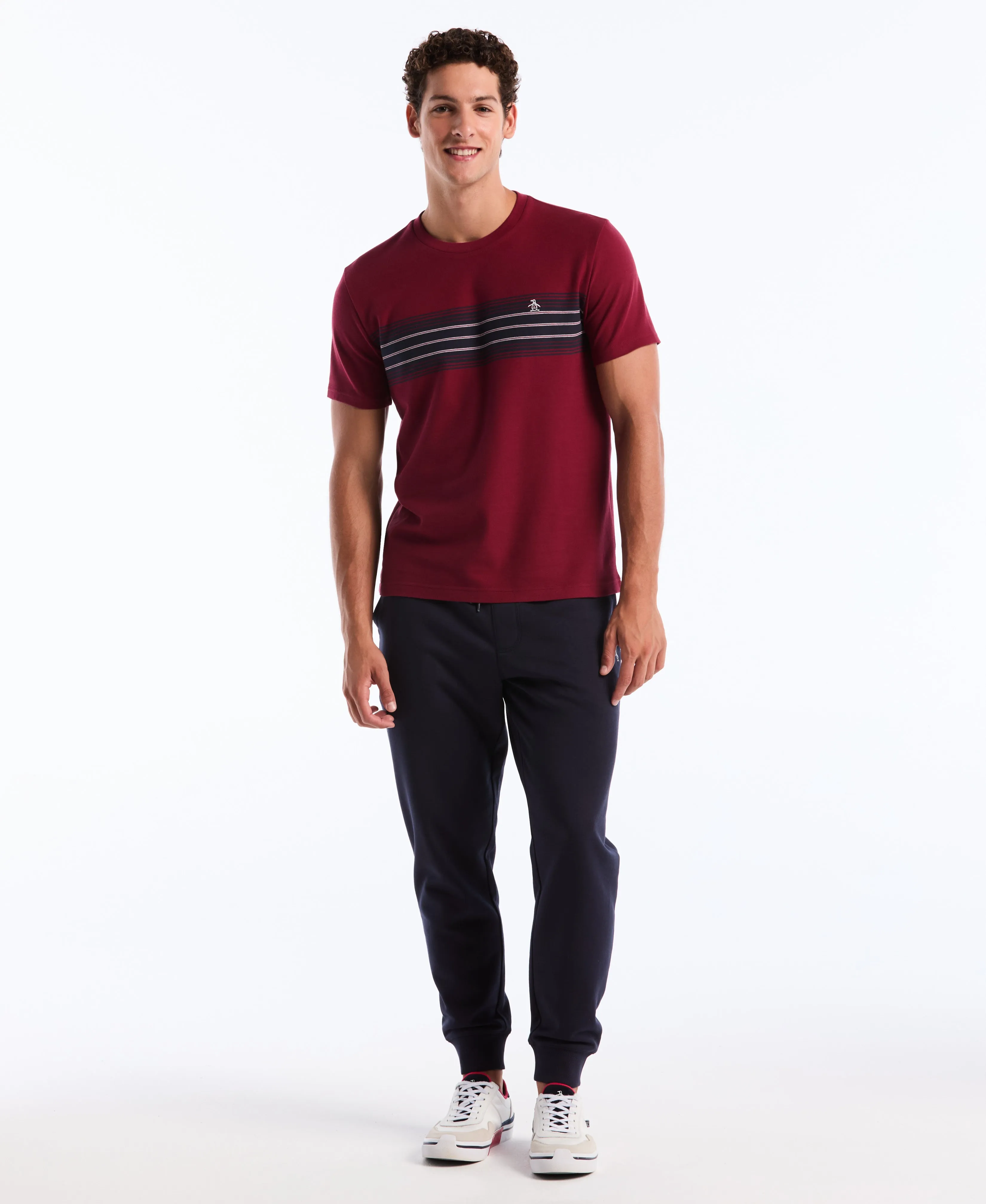 Pique Dye Chest Stripe Tee sold by Original Penguin