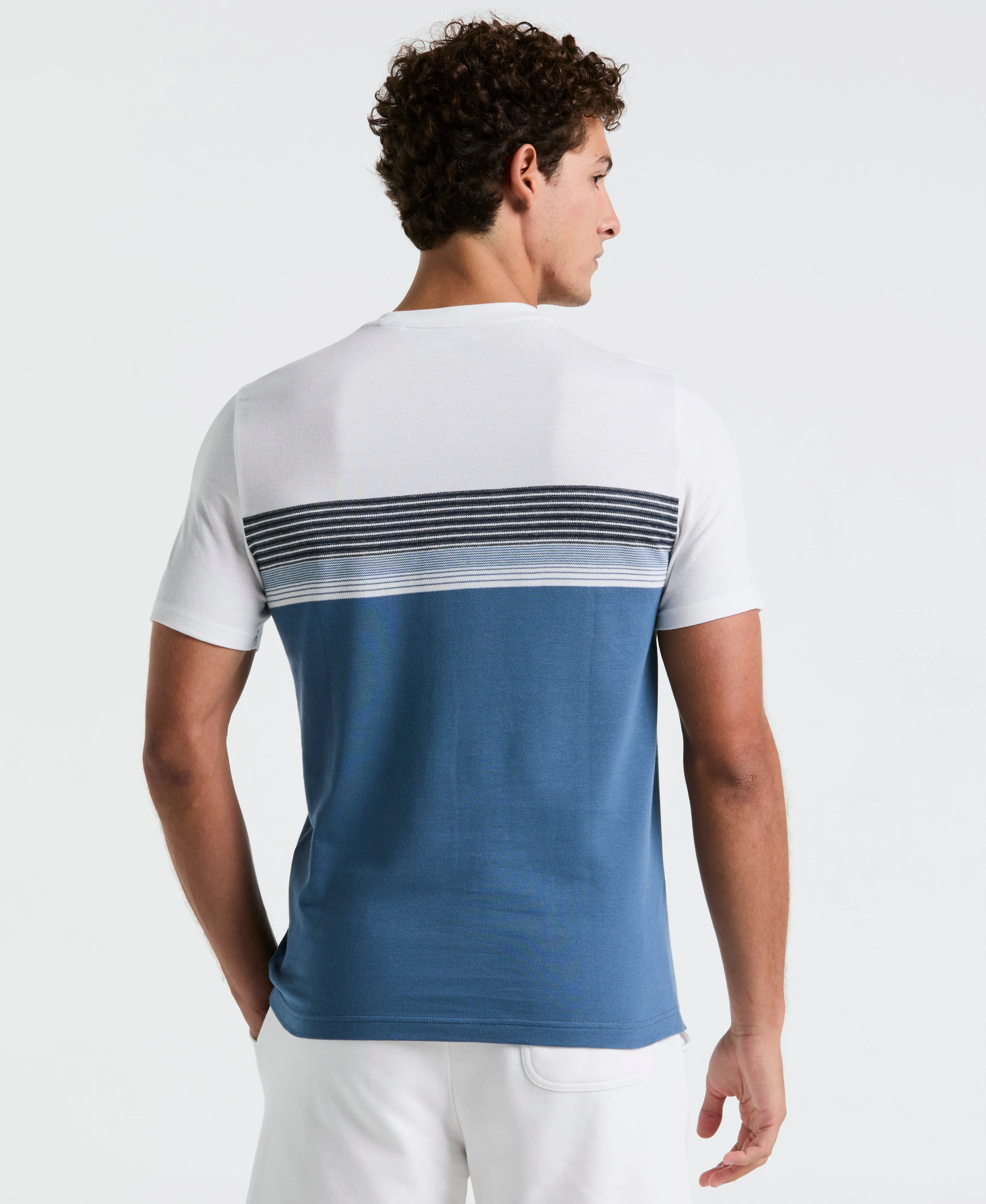 Birdseye Pique Chest Striped Tee sold by Original Penguin