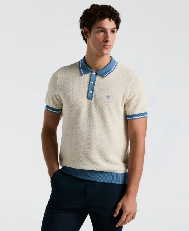 Cotton Honeycomb Sweater Polo sold by Original Penguin