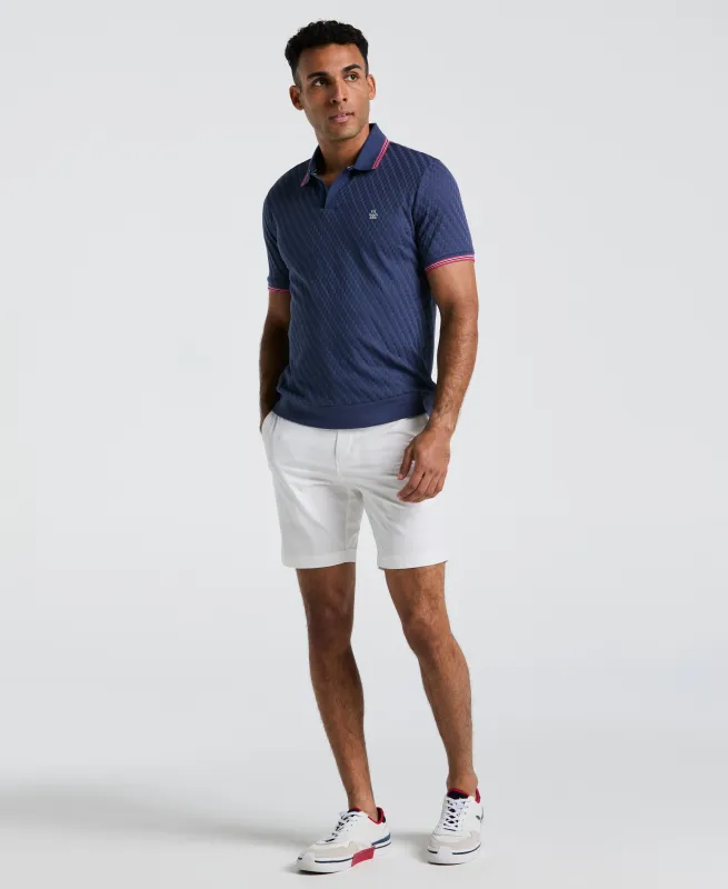 All-Over Jacquard Johnny Collar Polo sold by Original Penguin