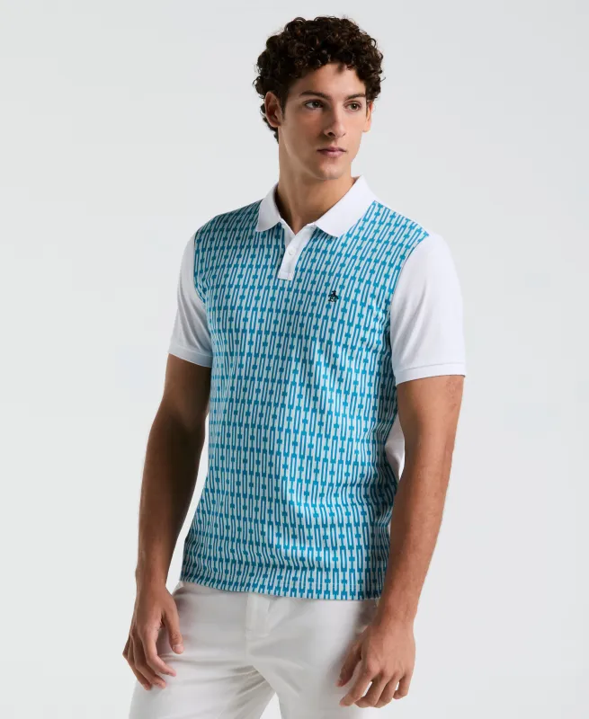 Geo Jacquard Front Polo sold by Original Penguin