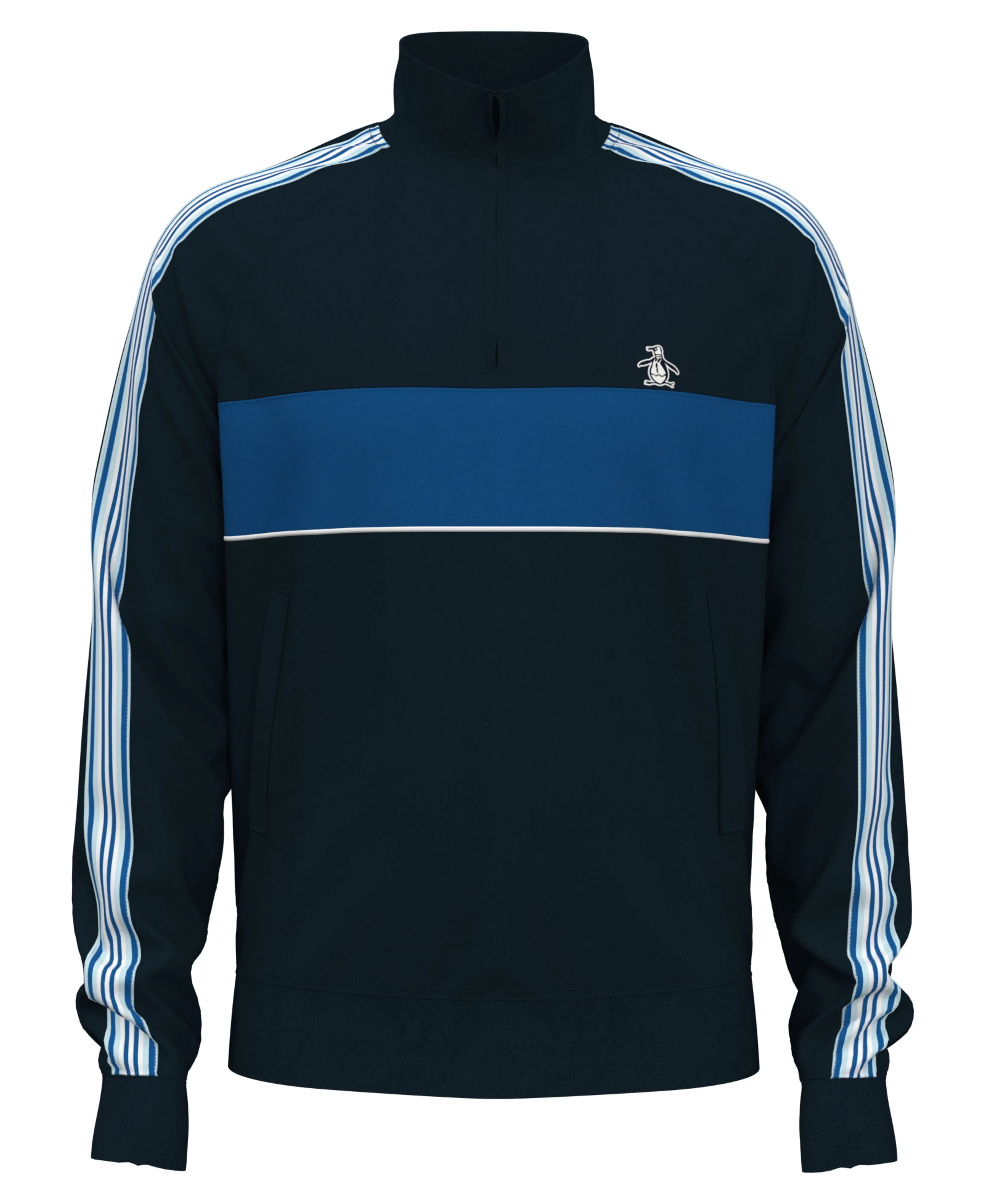 Fleece Stripe Quarter Zip Sweater sold by Original Penguin