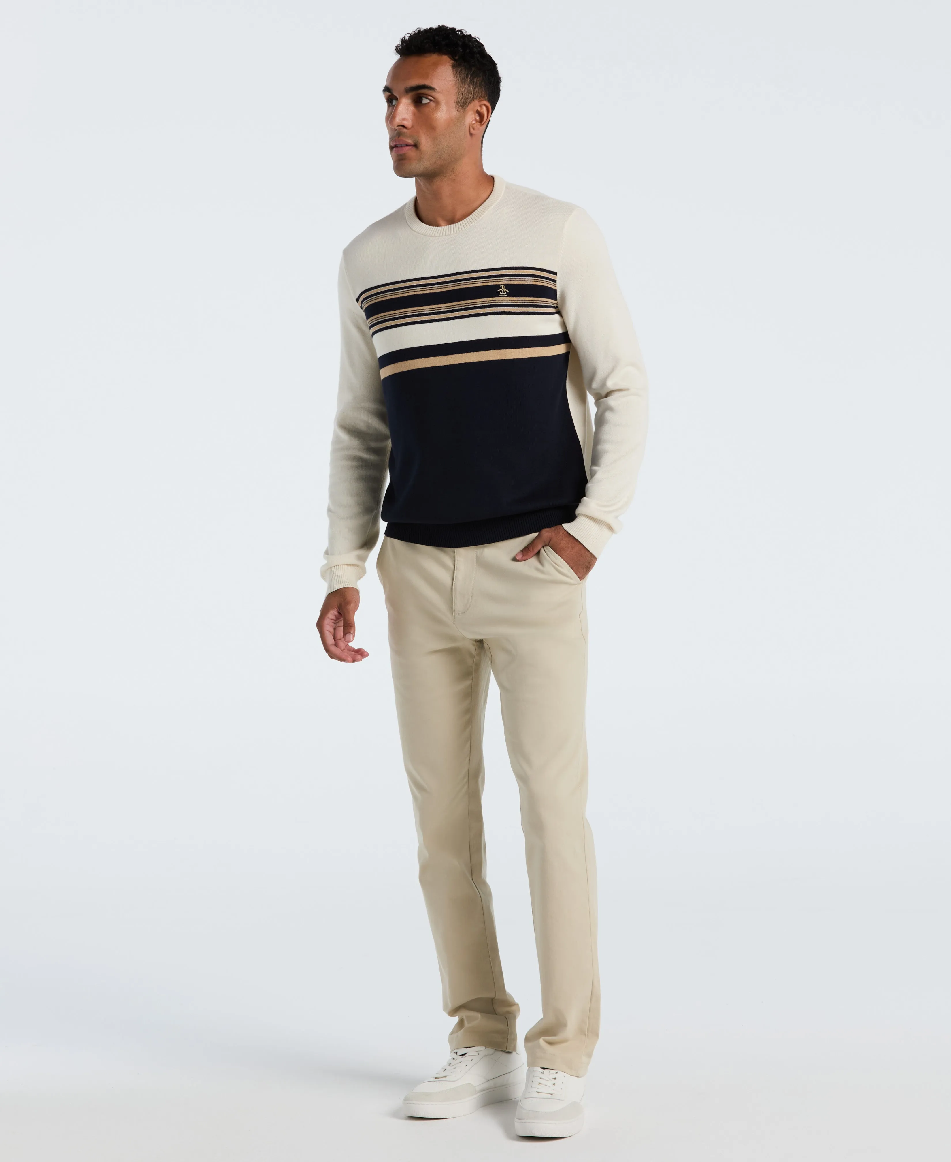Engineered Stripe Crewneck Sweater sold by Original Penguin