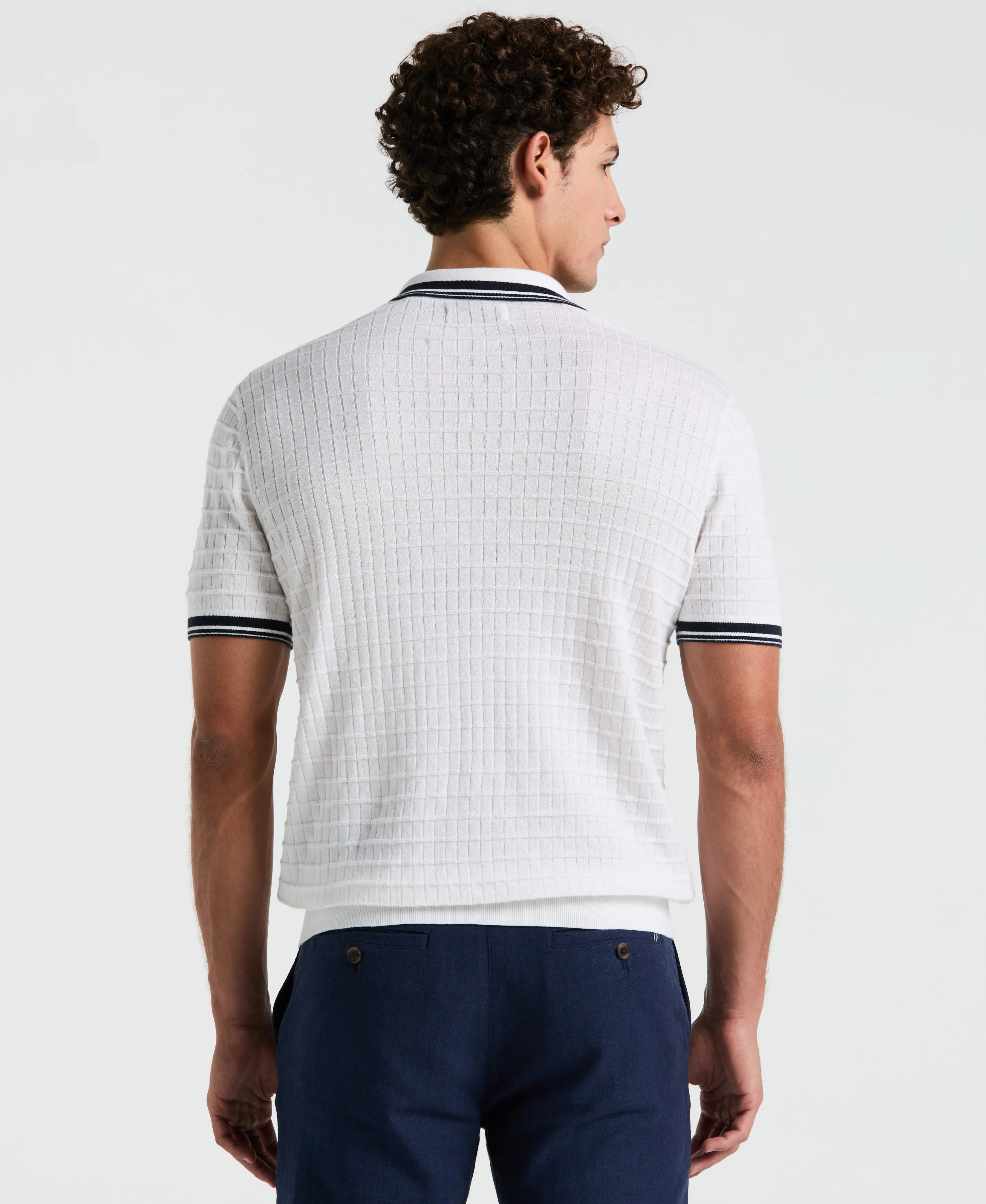 Grid Knit Johnny Collar Sweater Polo sold by Original Penguin product image thumbnail 3