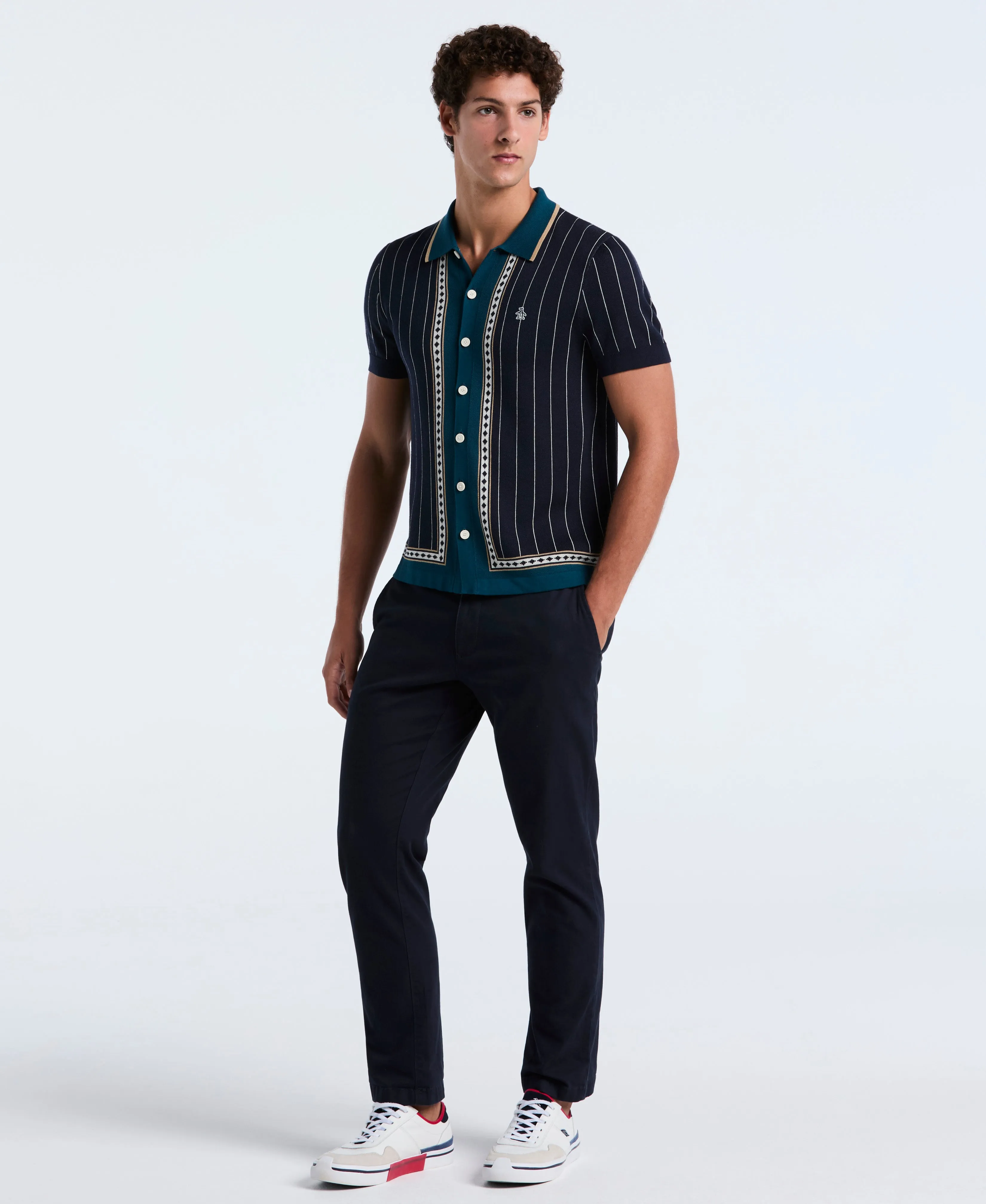 Stripe Button-Down Sweater Polo sold by Original Penguin product image thumbnail 3