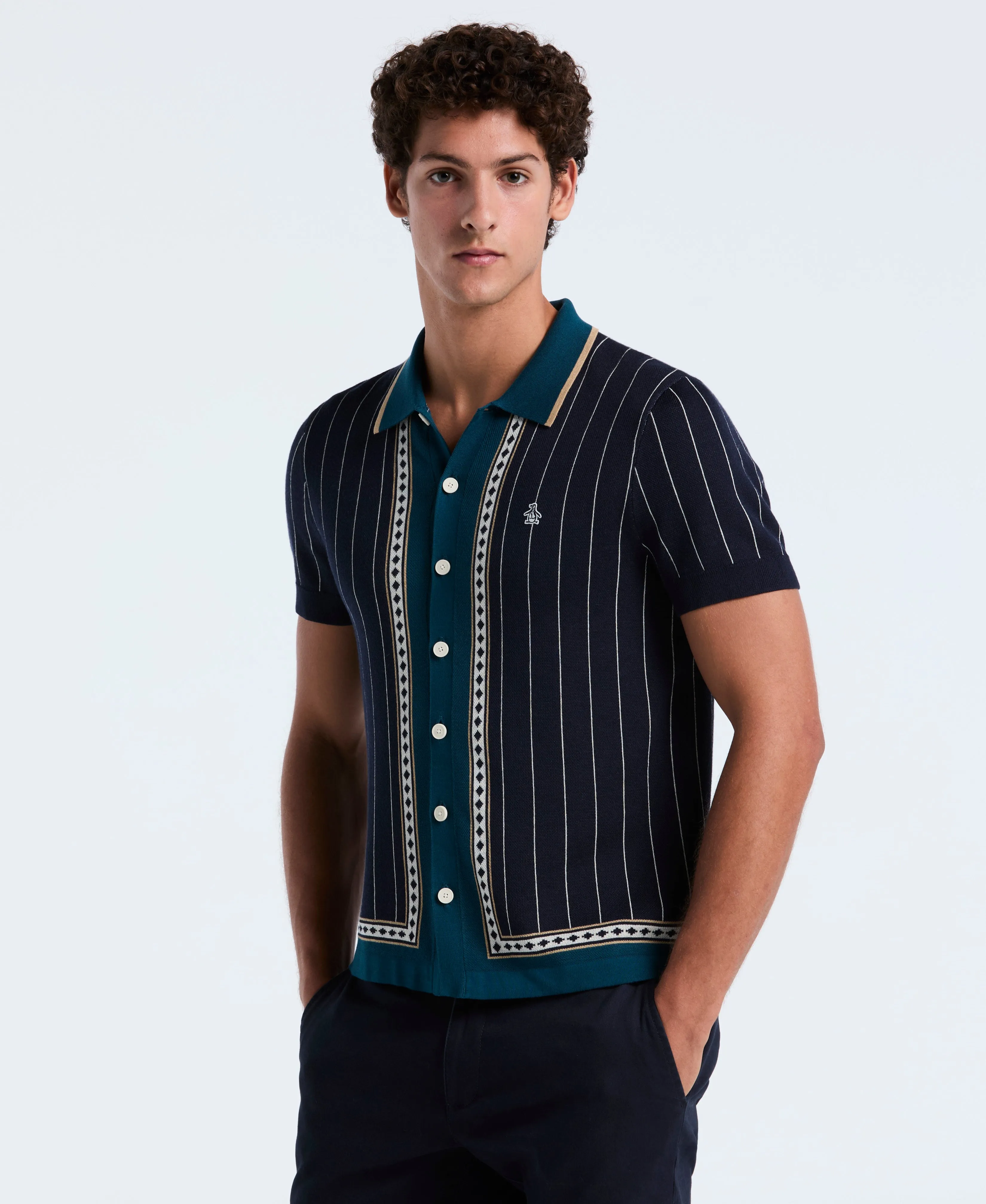 Stripe Button-Down Sweater Polo sold by Original Penguin product image thumbnail 2