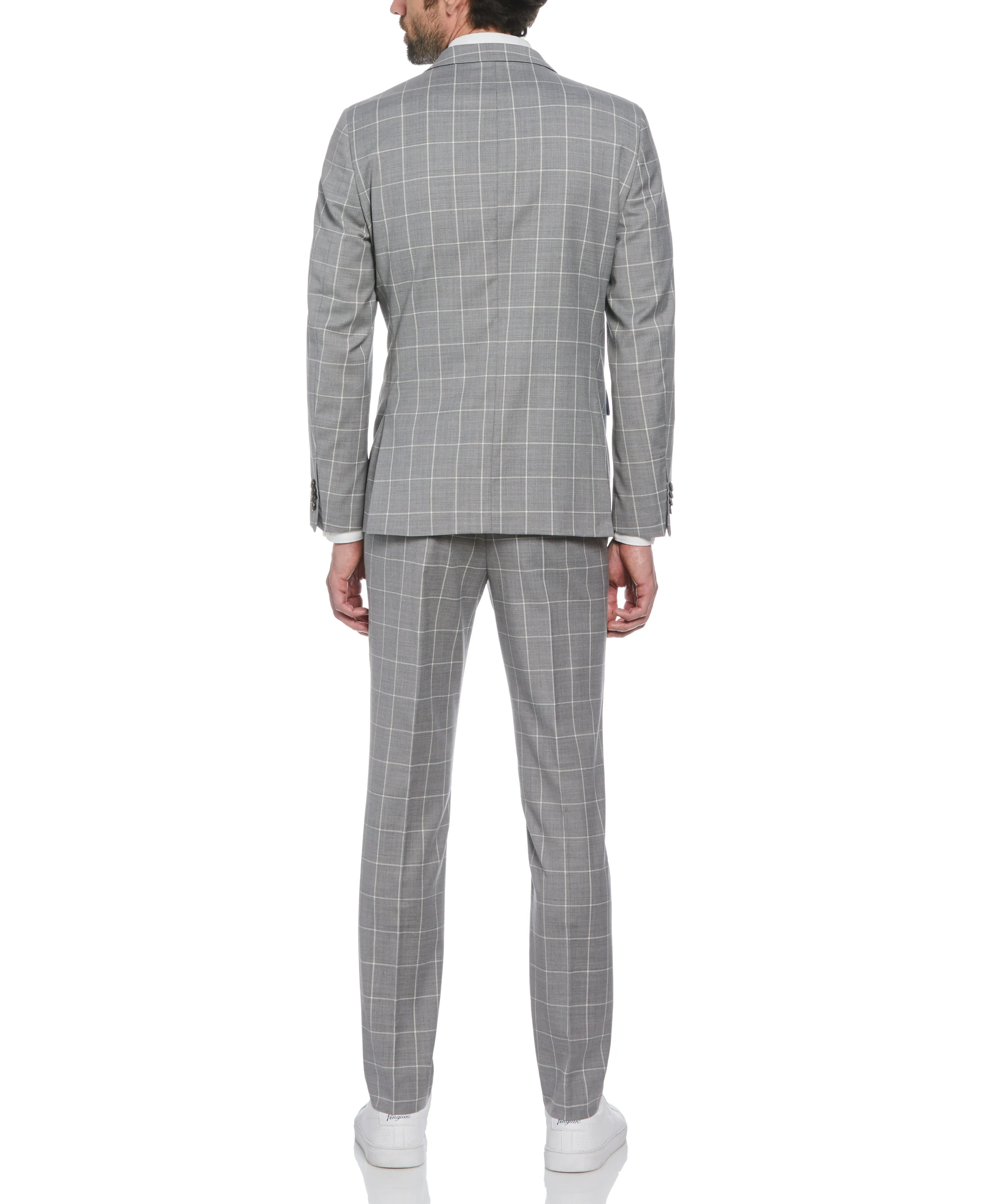 Windowpane Plaid Wool Blend Two Piece Suit sold by Original Penguin product image thumbnail 3