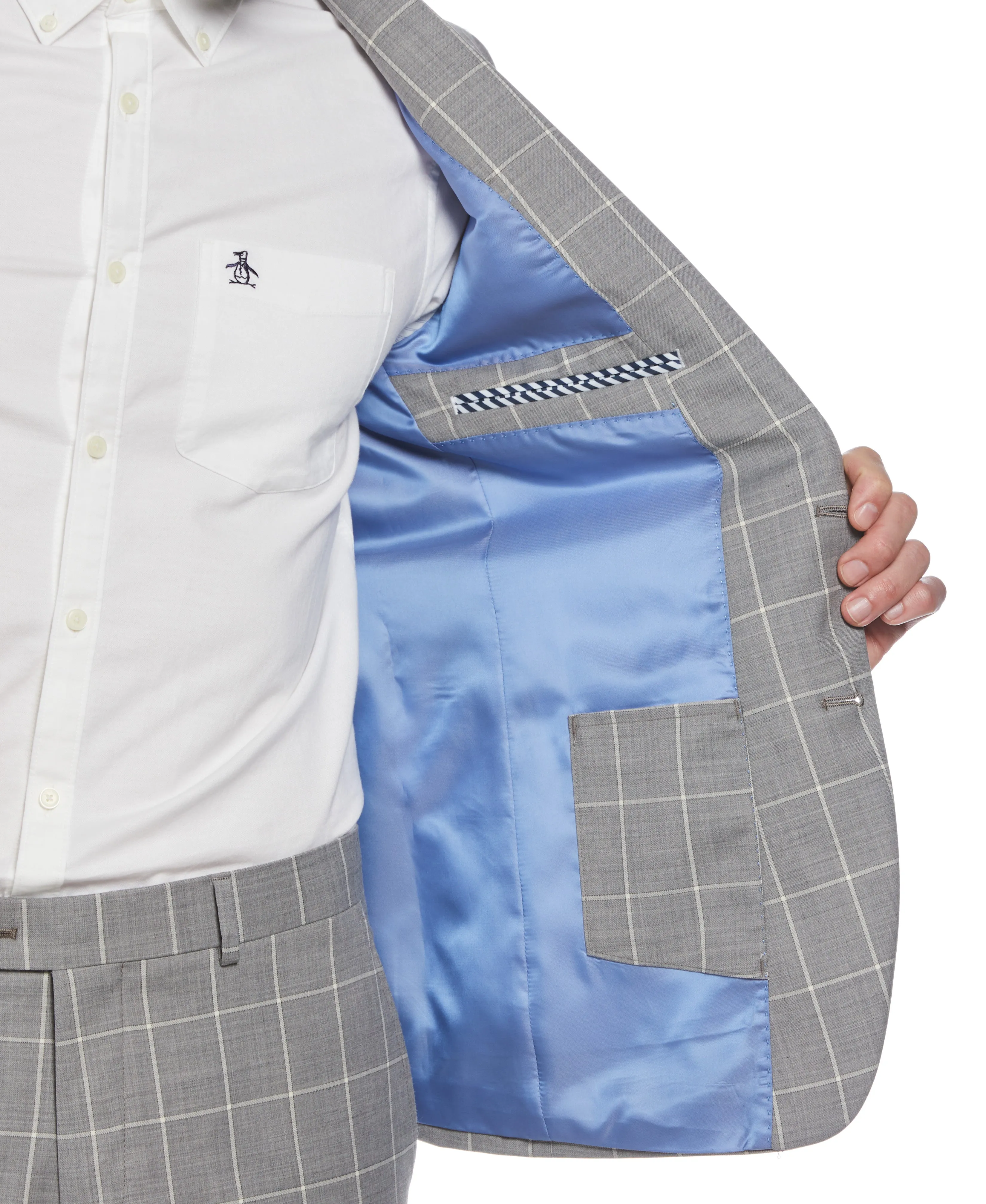 Windowpane Plaid Wool Blend Two Piece Suit sold by Original Penguin product image thumbnail 2