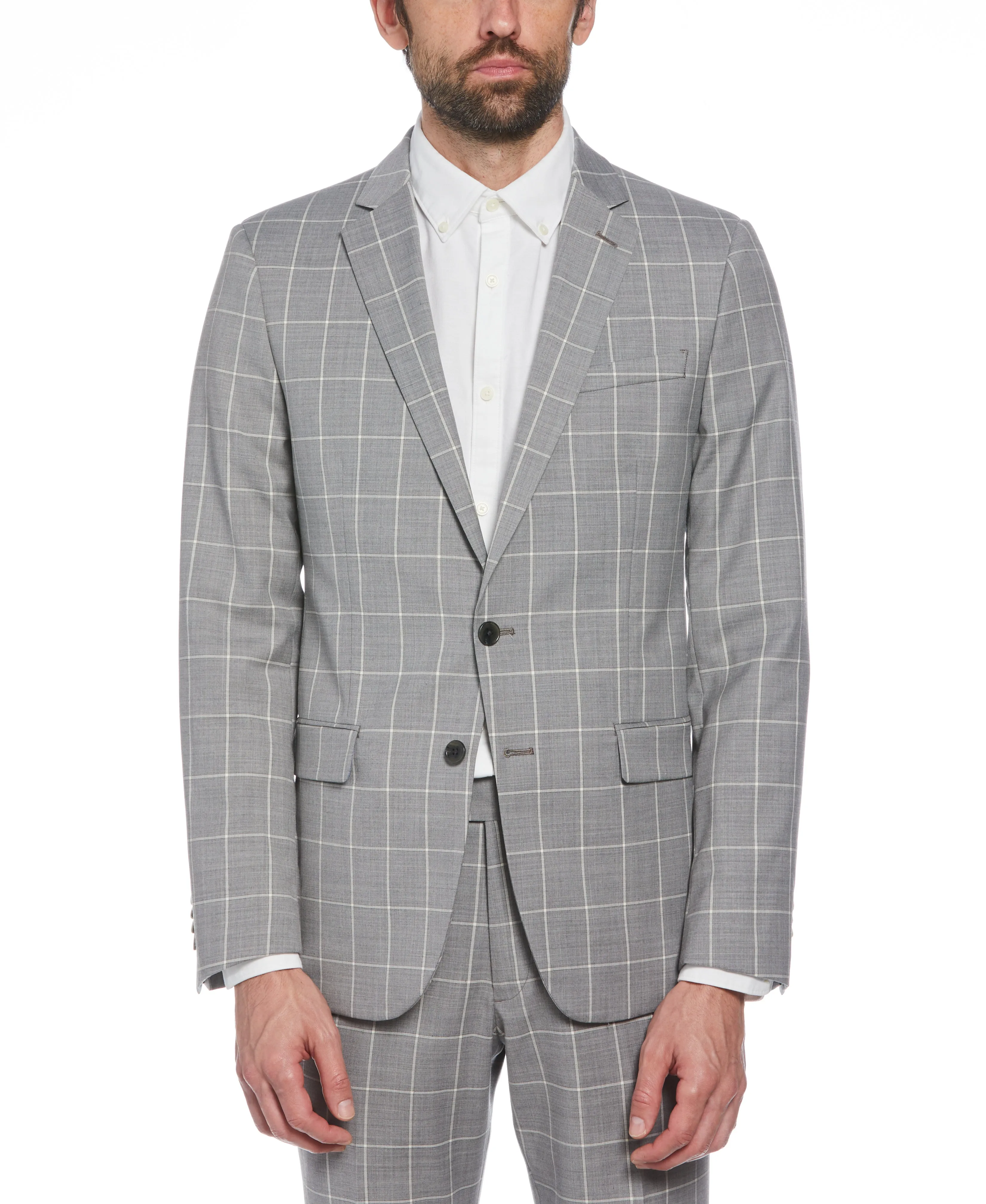 Windowpane Plaid Wool Blend Two Piece Suit sold by Original Penguin product image thumbnail 5
