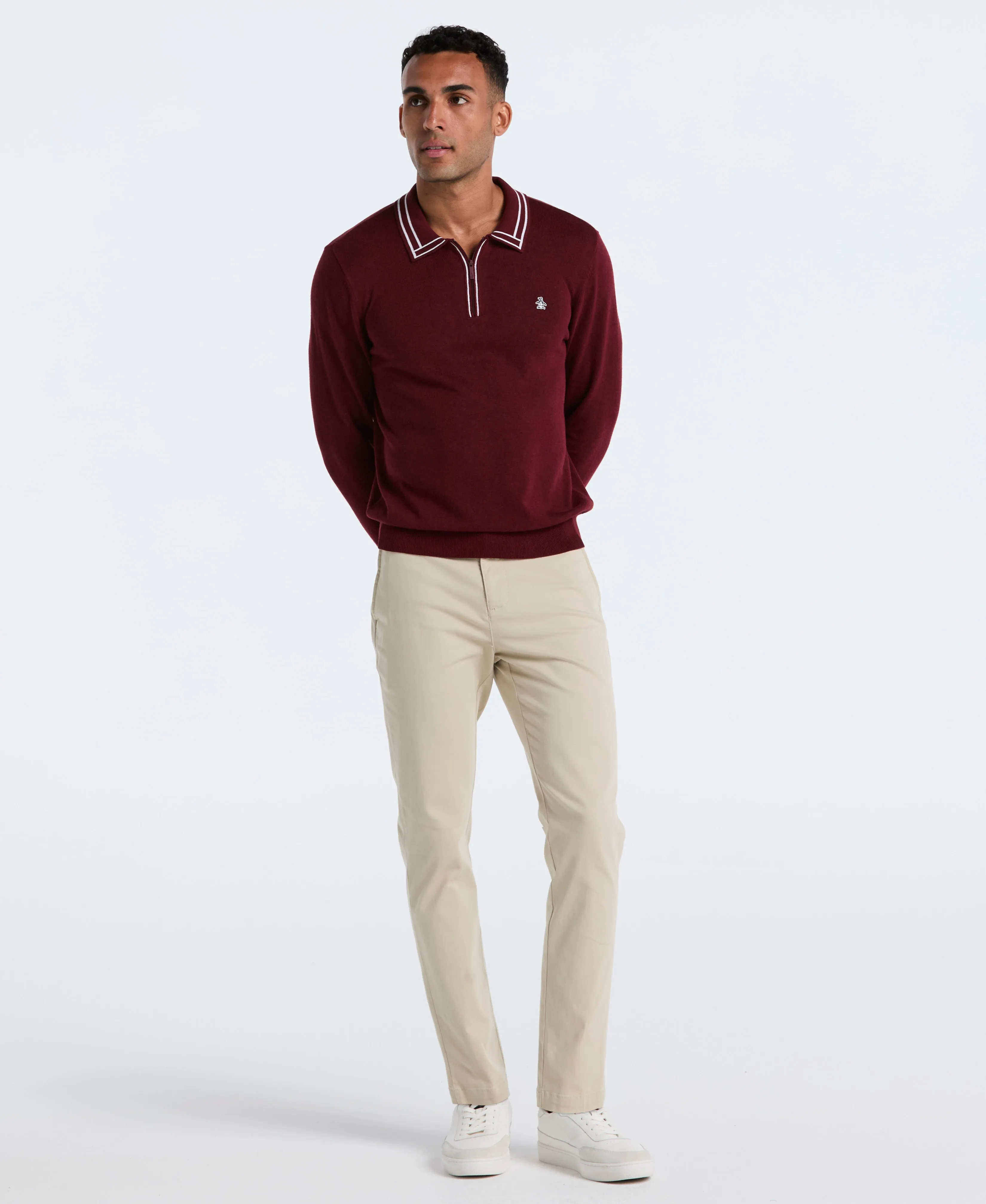 Tipped Quarter Zip Sweater Polo sold by Original Penguin product image thumbnail 4