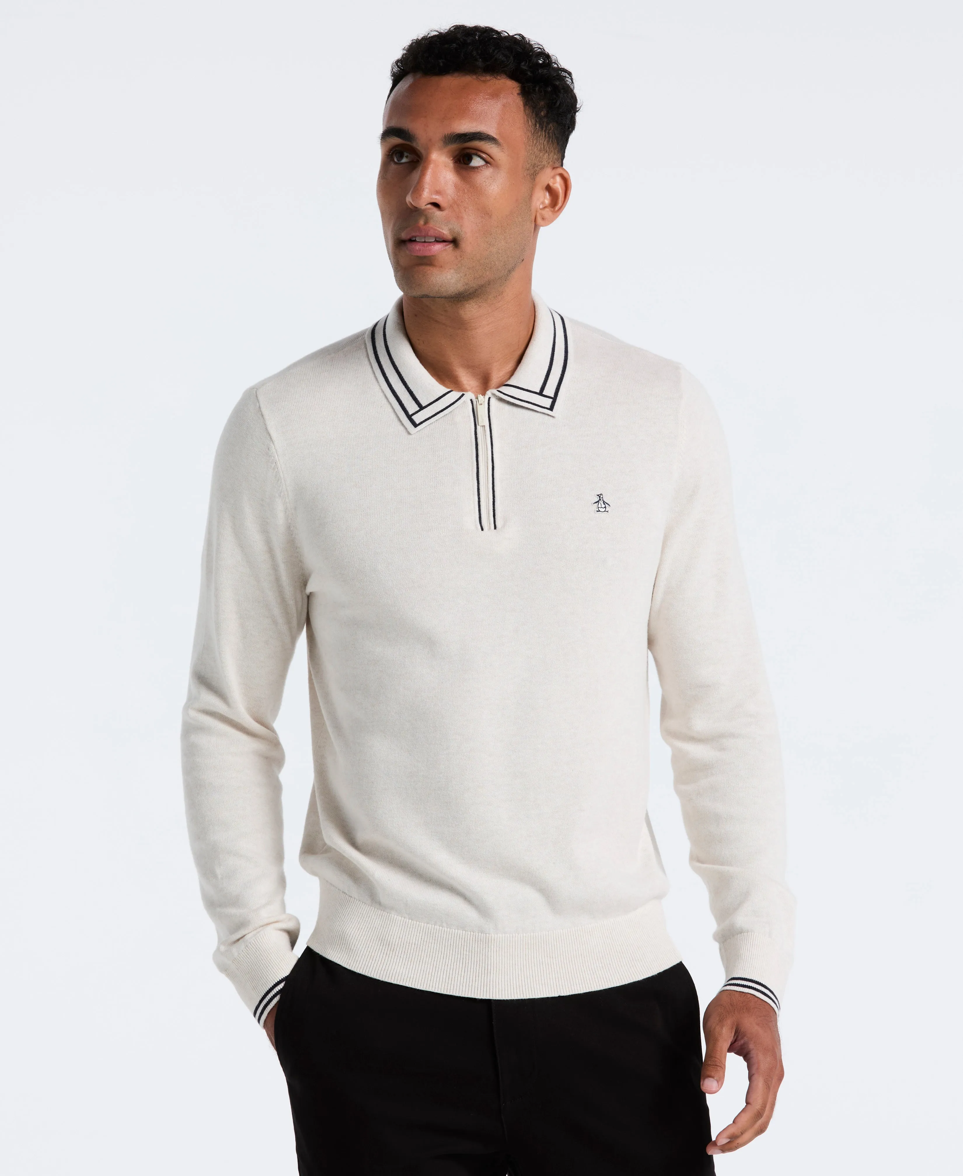 Tipped Quarter Zip Sweater Polo sold by Original Penguin product image thumbnail 5