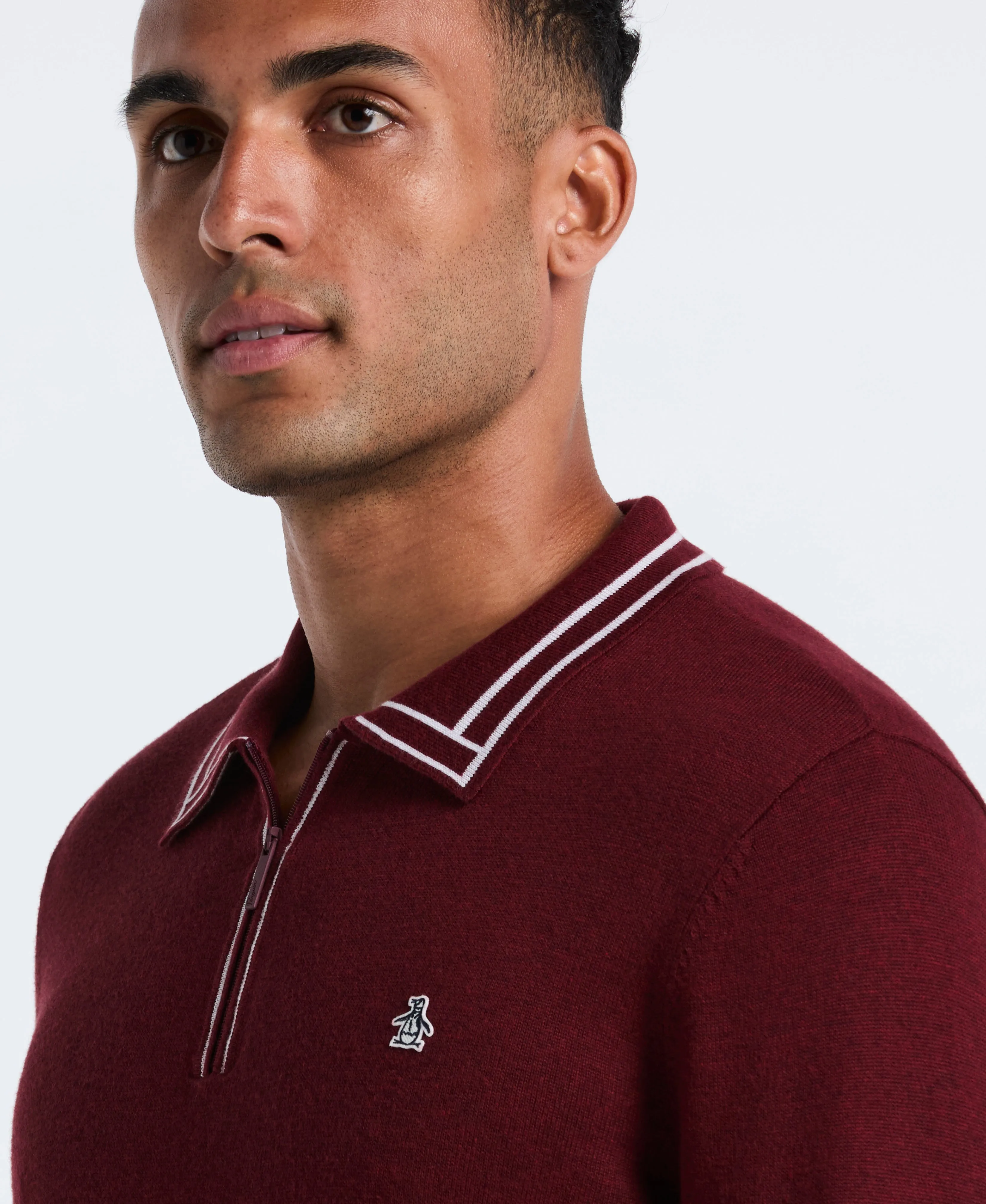 Tipped Quarter Zip Sweater Polo sold by Original Penguin product image thumbnail 3