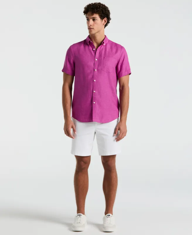 Delave Linen Short Sleeve Button-Down Shirt With Chest Pocket sold by Original Penguin