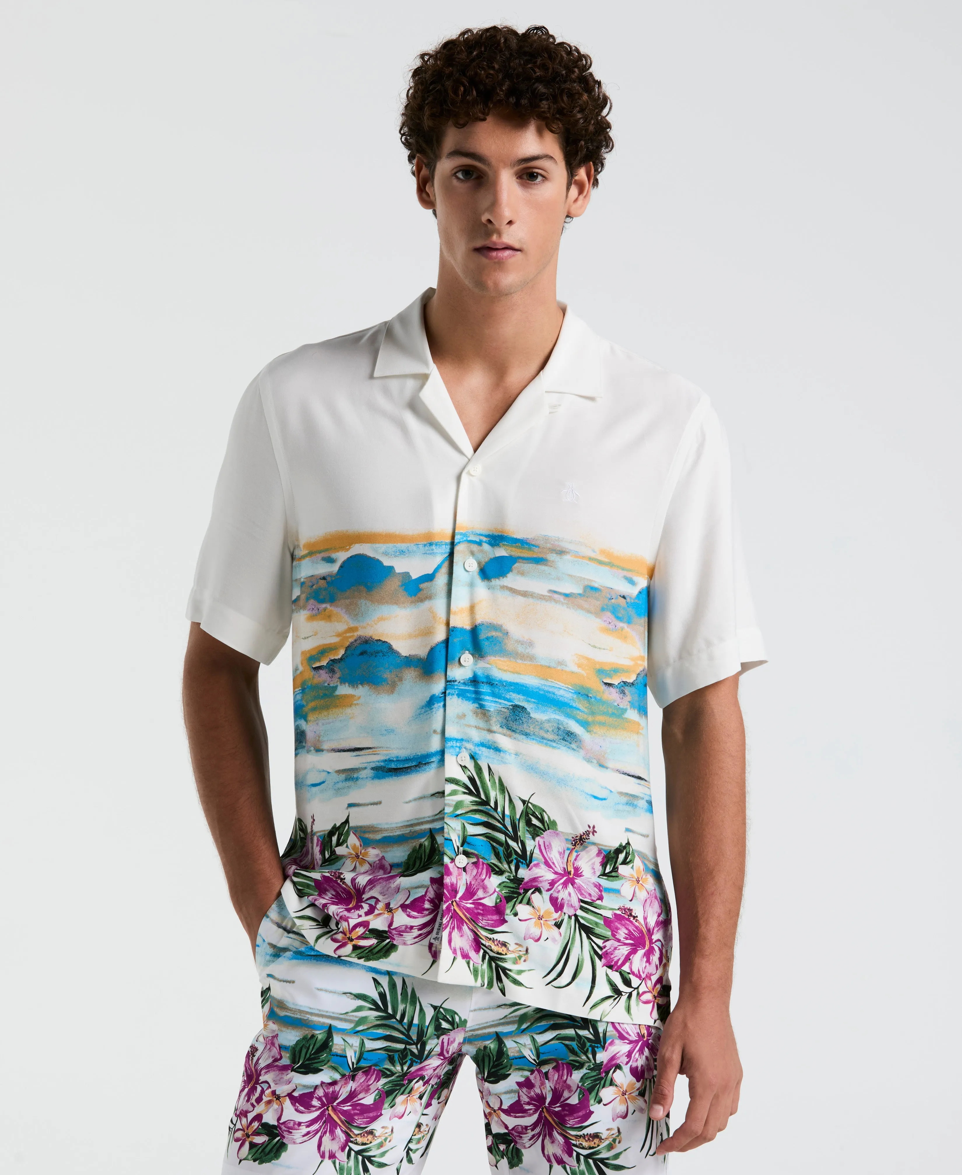 Hibiscus Scene Print Shirt sold by Original Penguin