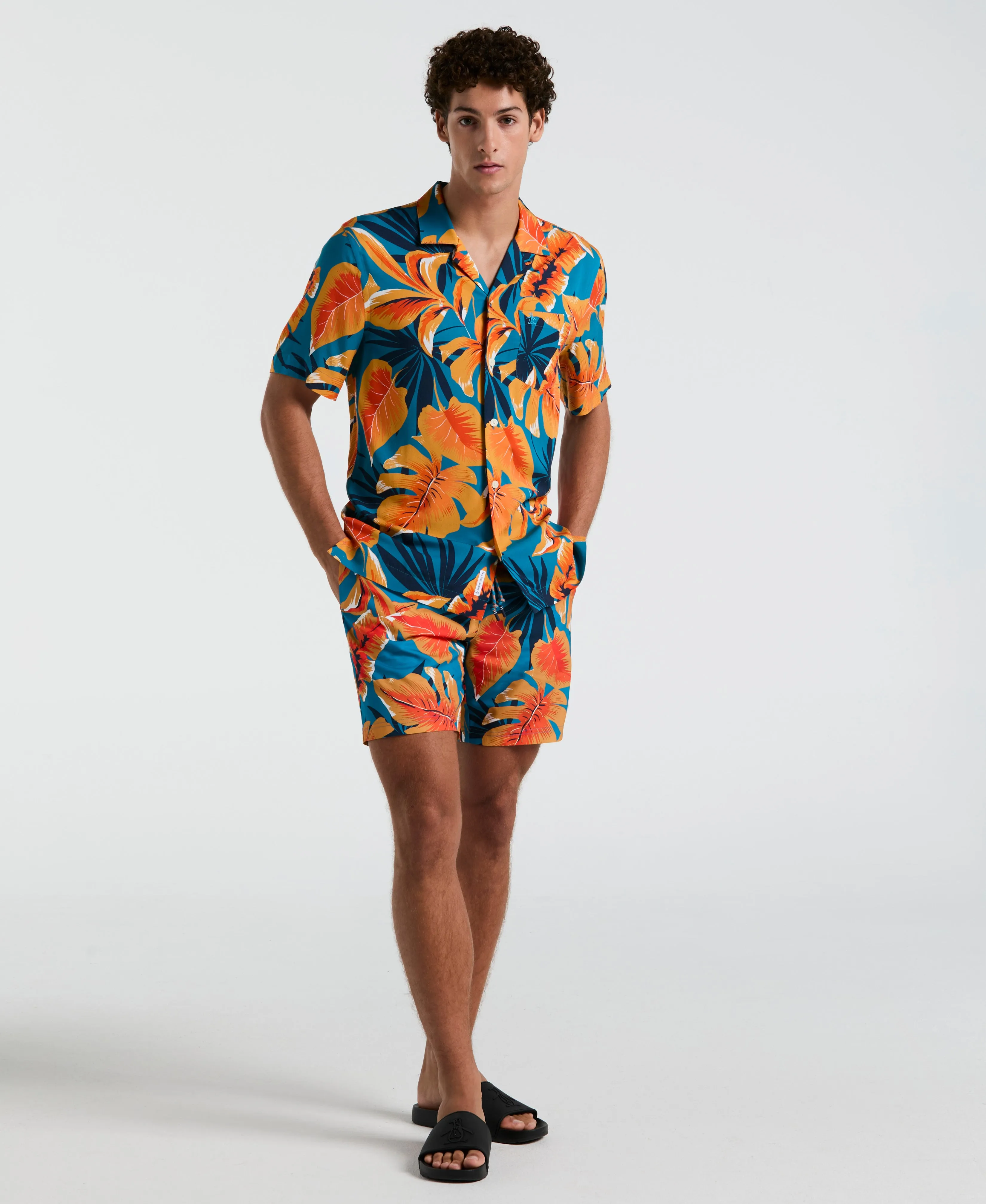 EcoVero™ Tropical Leaf Print Shirt sold by Original Penguin product image thumbnail 3