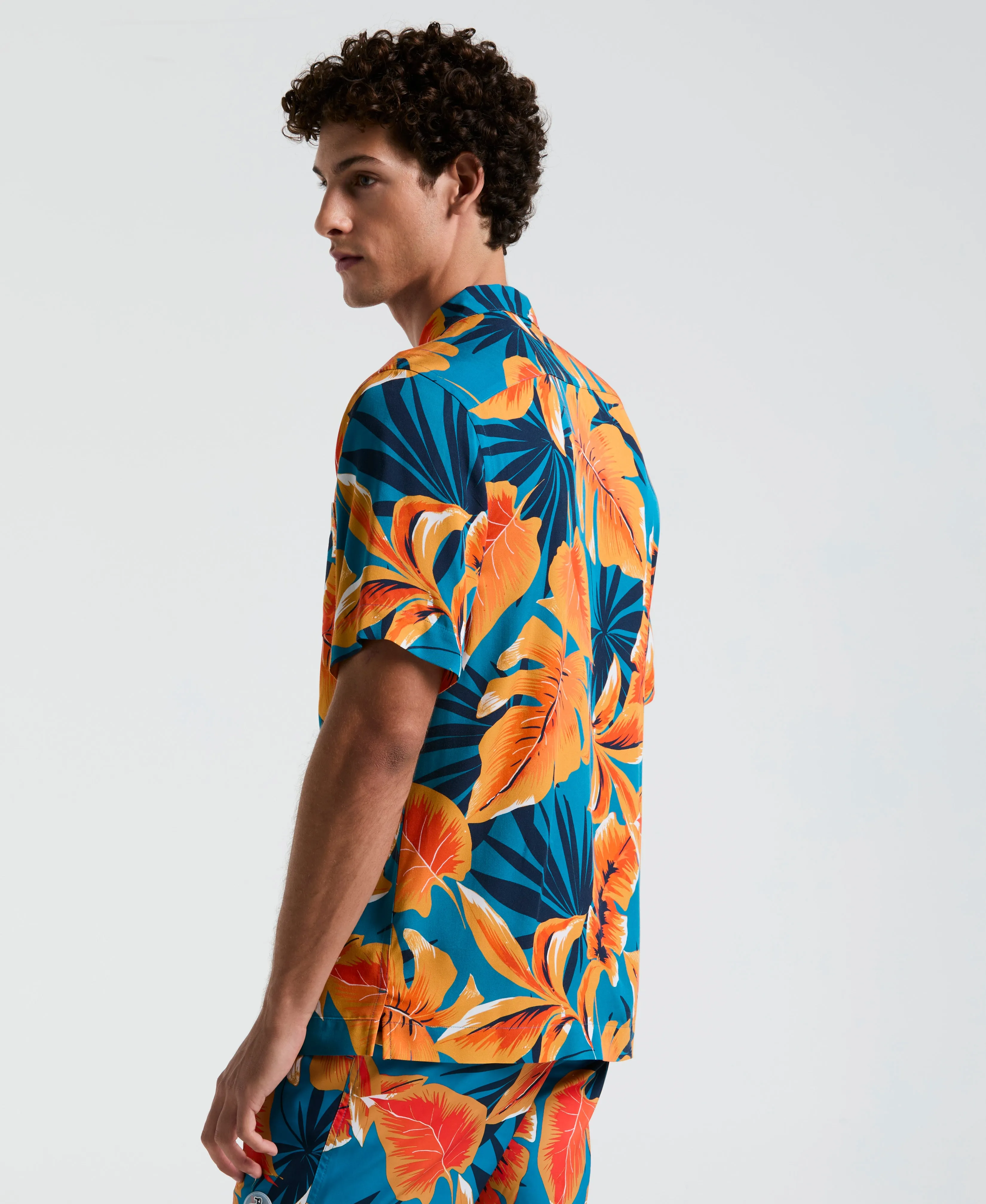 EcoVero™ Tropical Leaf Print Shirt sold by Original Penguin