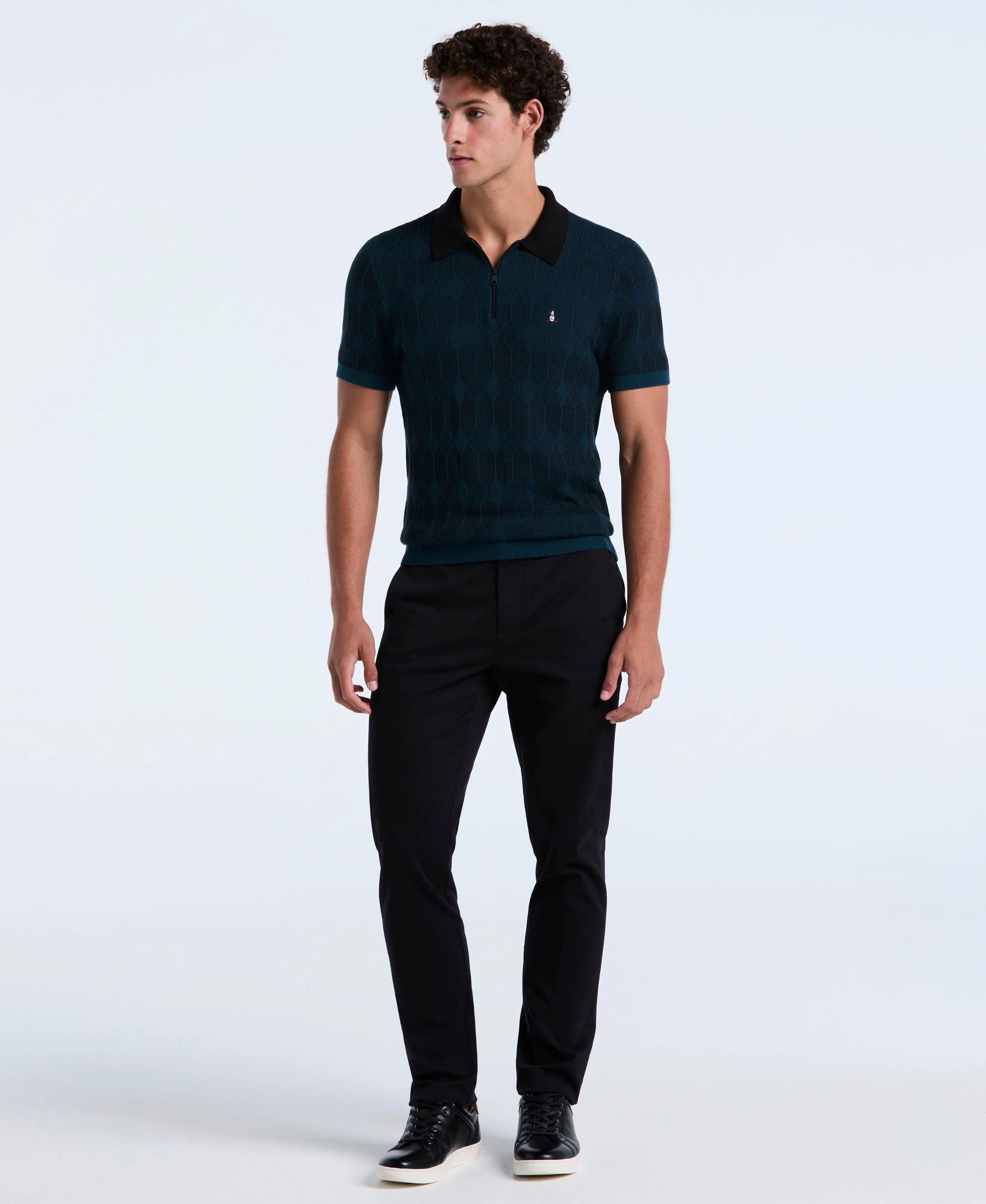 Quarter Zip Jacquard Sweater Polo sold by Original Penguin product image thumbnail 3