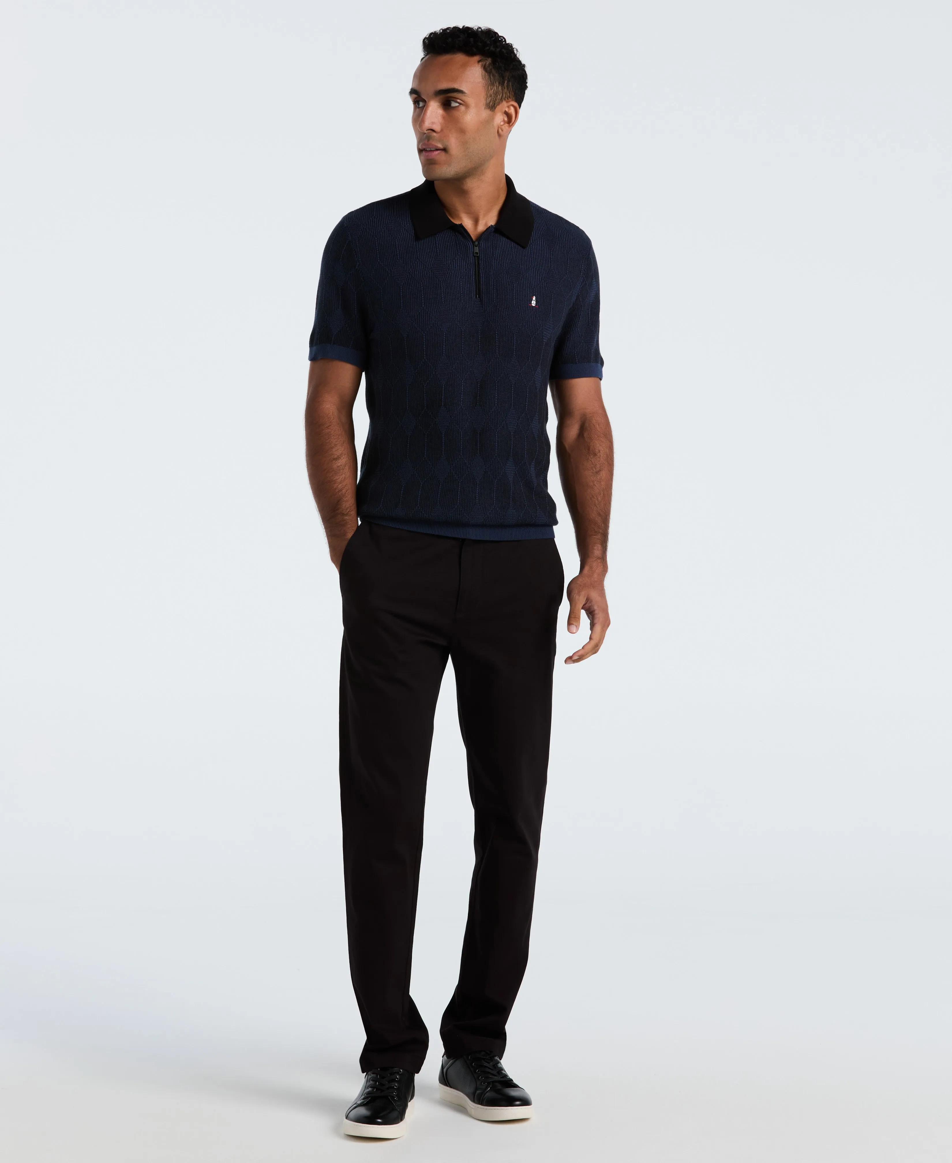 Quarter Zip Jacquard Sweater Polo sold by Original Penguin product image thumbnail 4