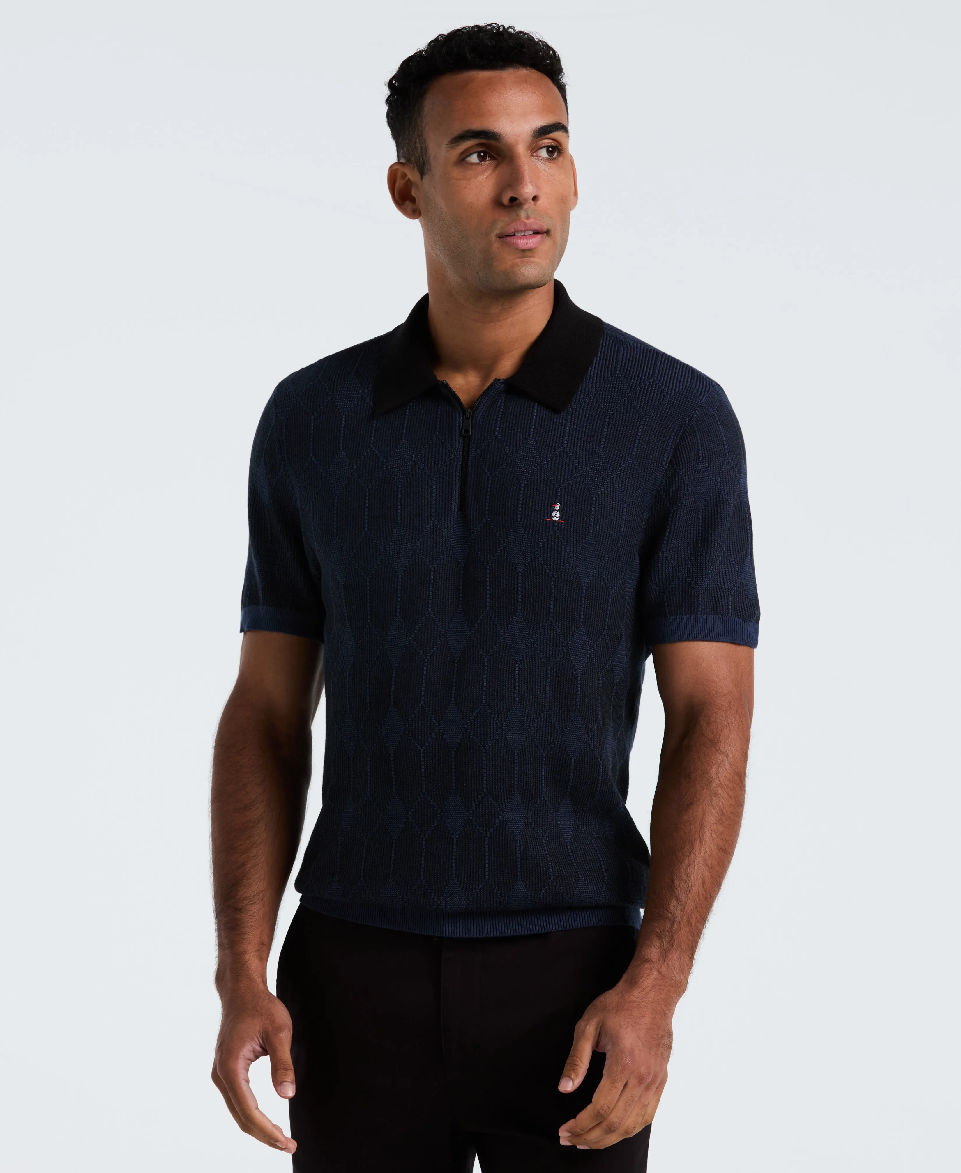 Quarter Zip Jacquard Sweater Polo sold by Original Penguin product image thumbnail 2