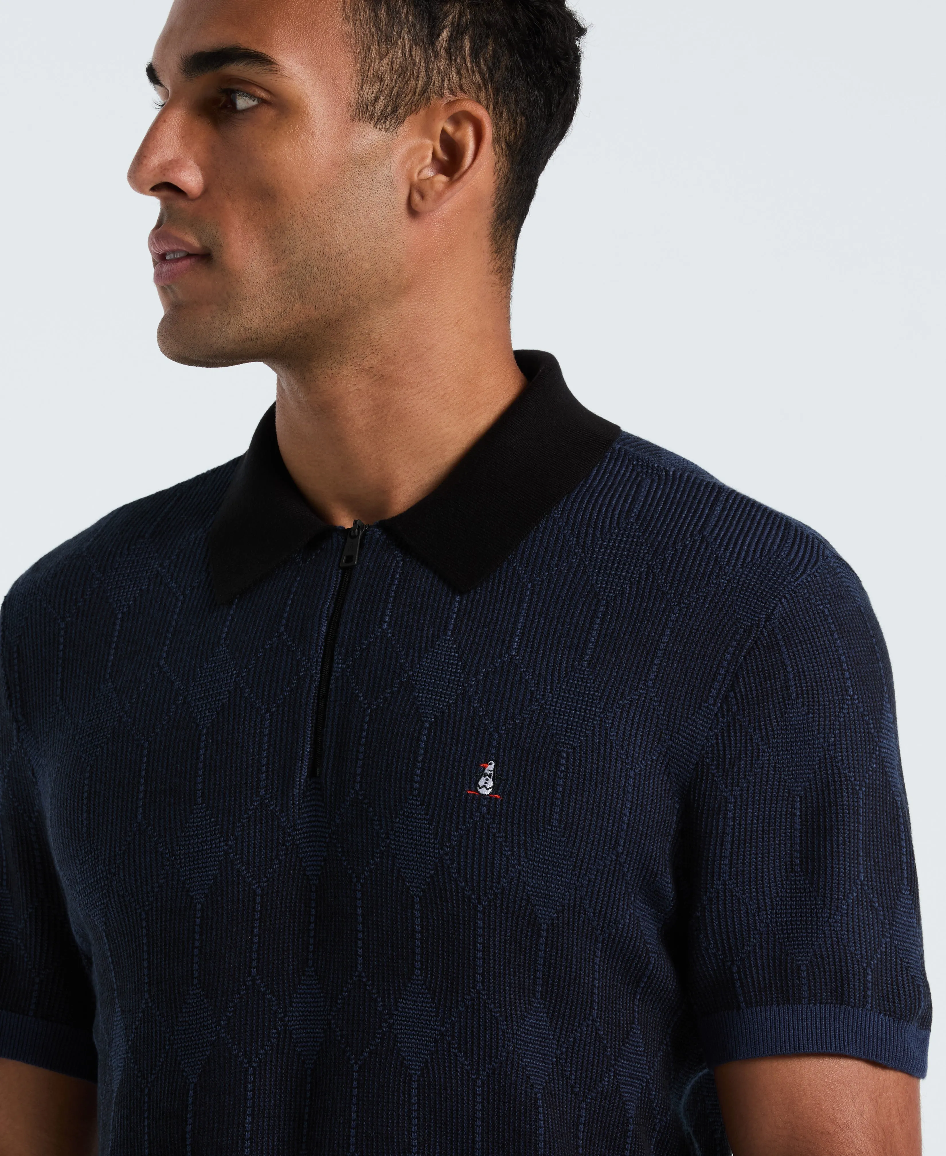 Quarter Zip Jacquard Sweater Polo sold by Original Penguin product image thumbnail 5