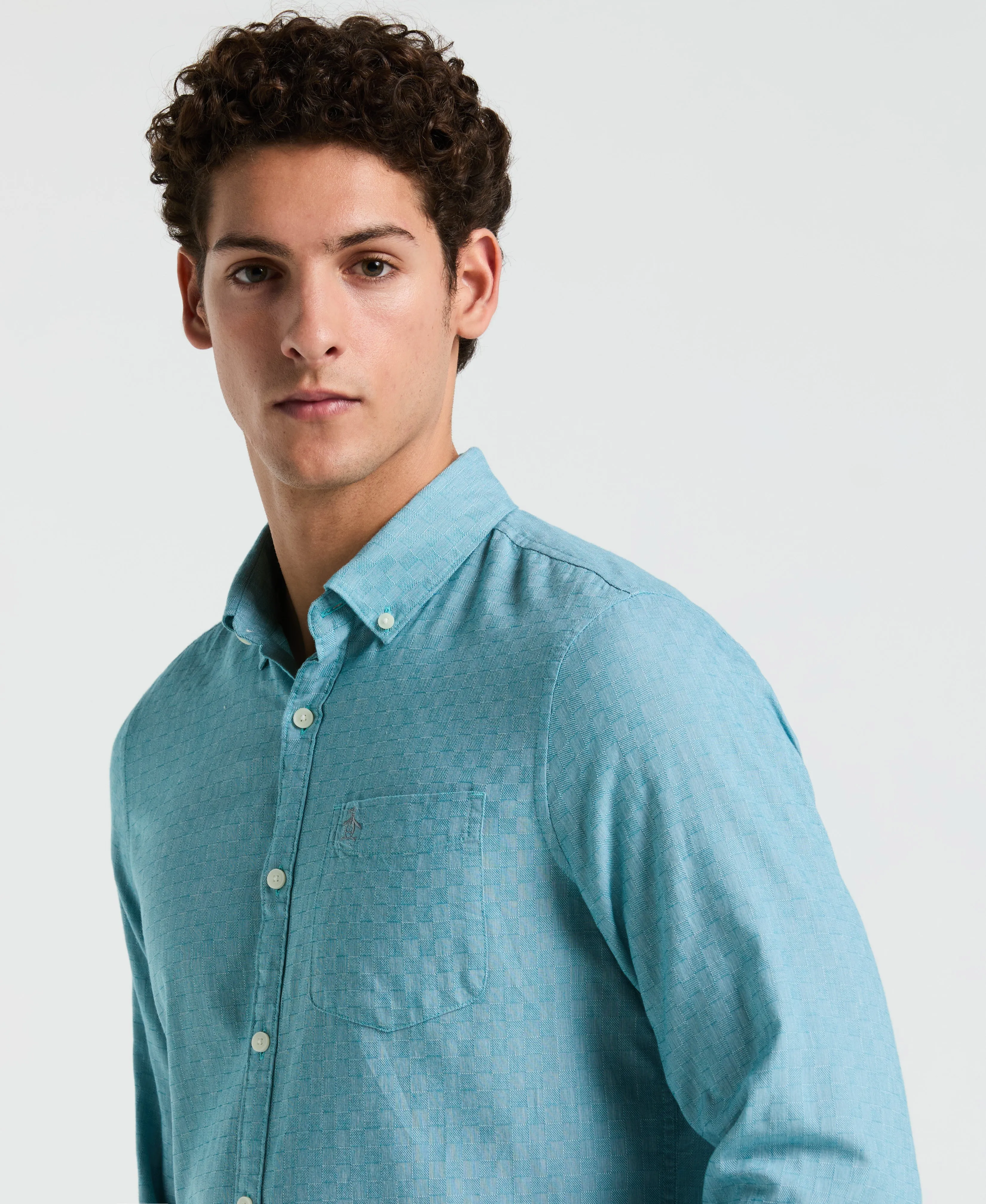 EcoVero™ Tonal Long Sleeve Shirt sold by Original Penguin