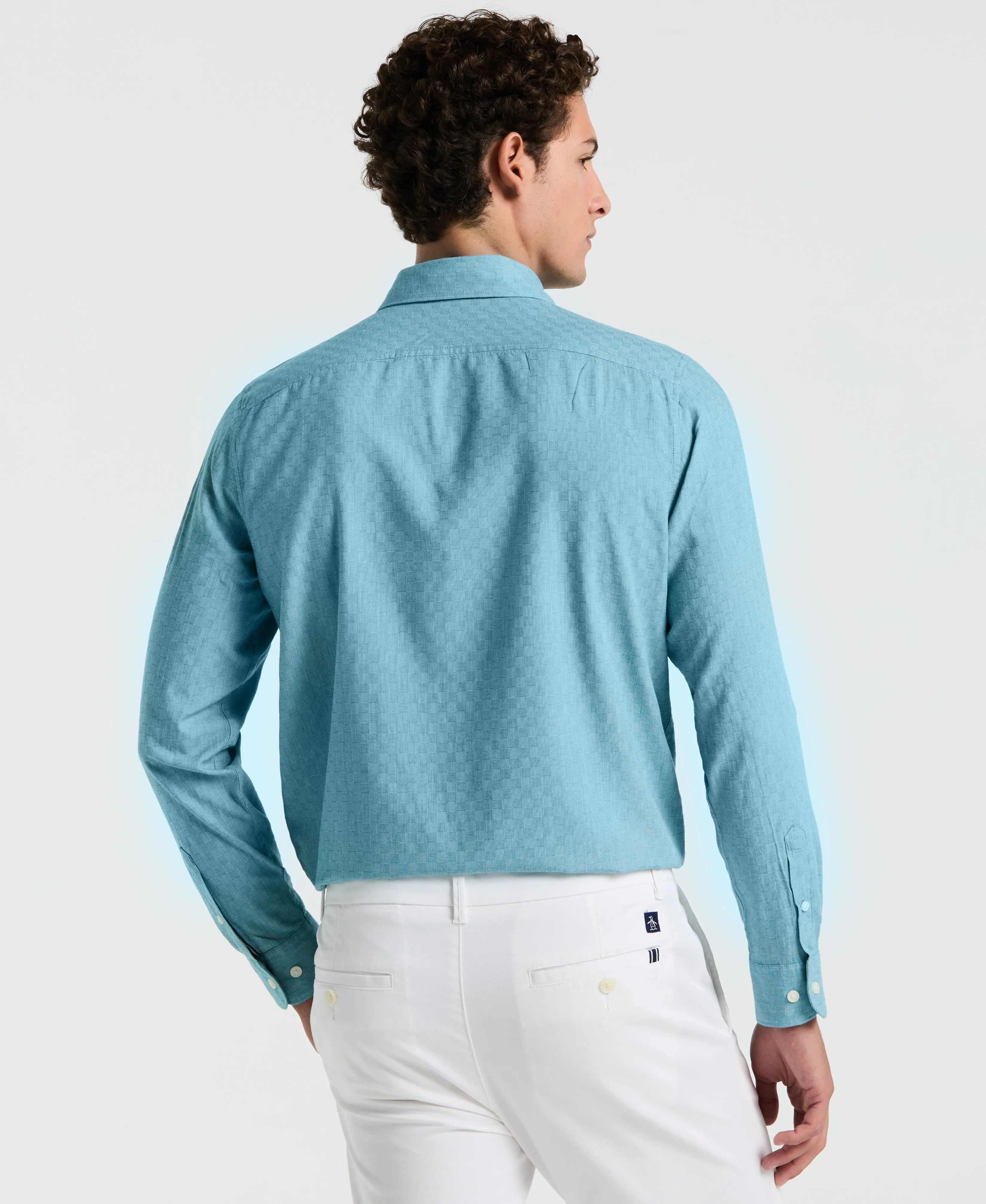 EcoVero™ Tonal Long Sleeve Shirt sold by Original Penguin product image thumbnail 2