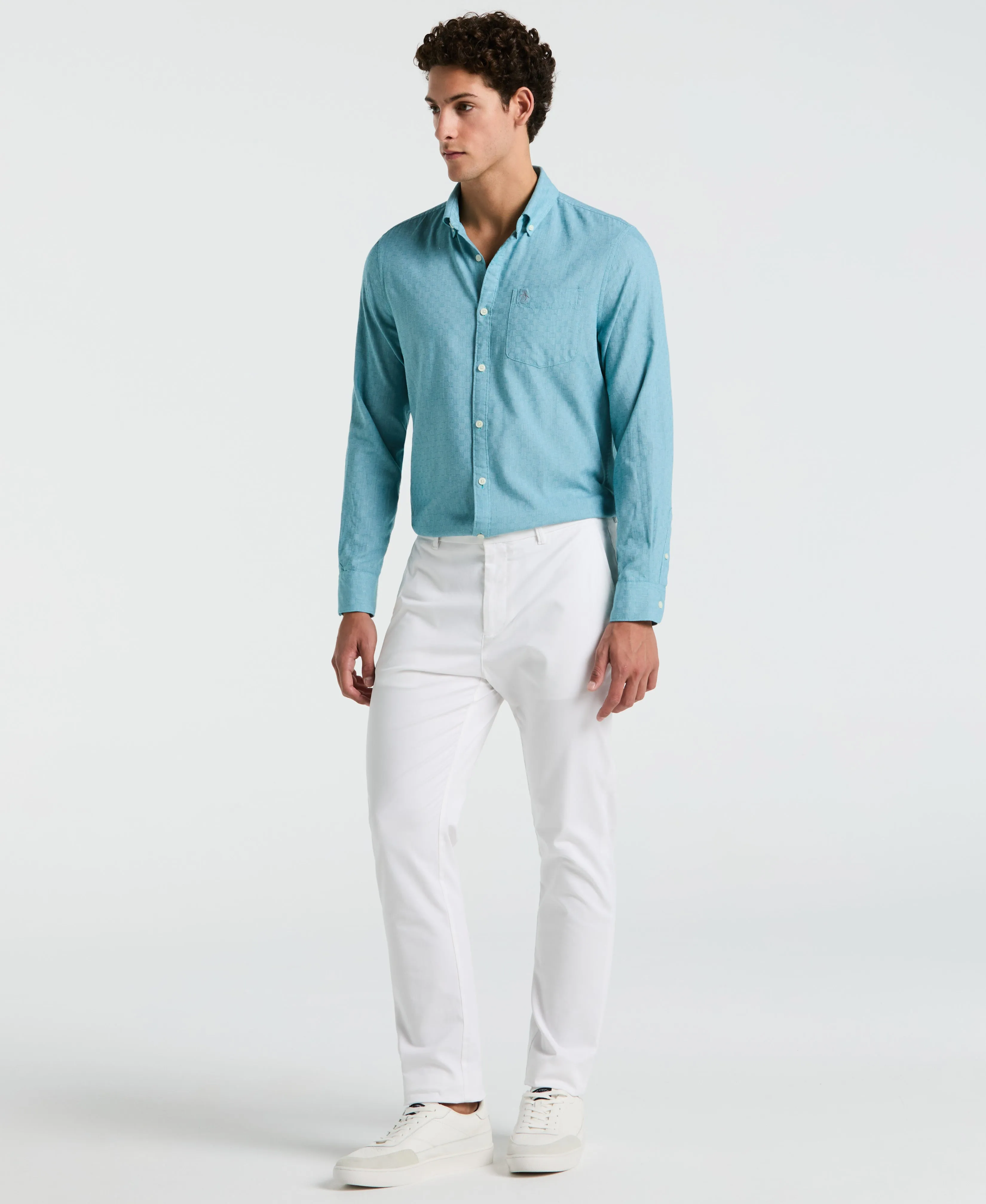 EcoVero™ Tonal Long Sleeve Shirt sold by Original Penguin product image thumbnail 3