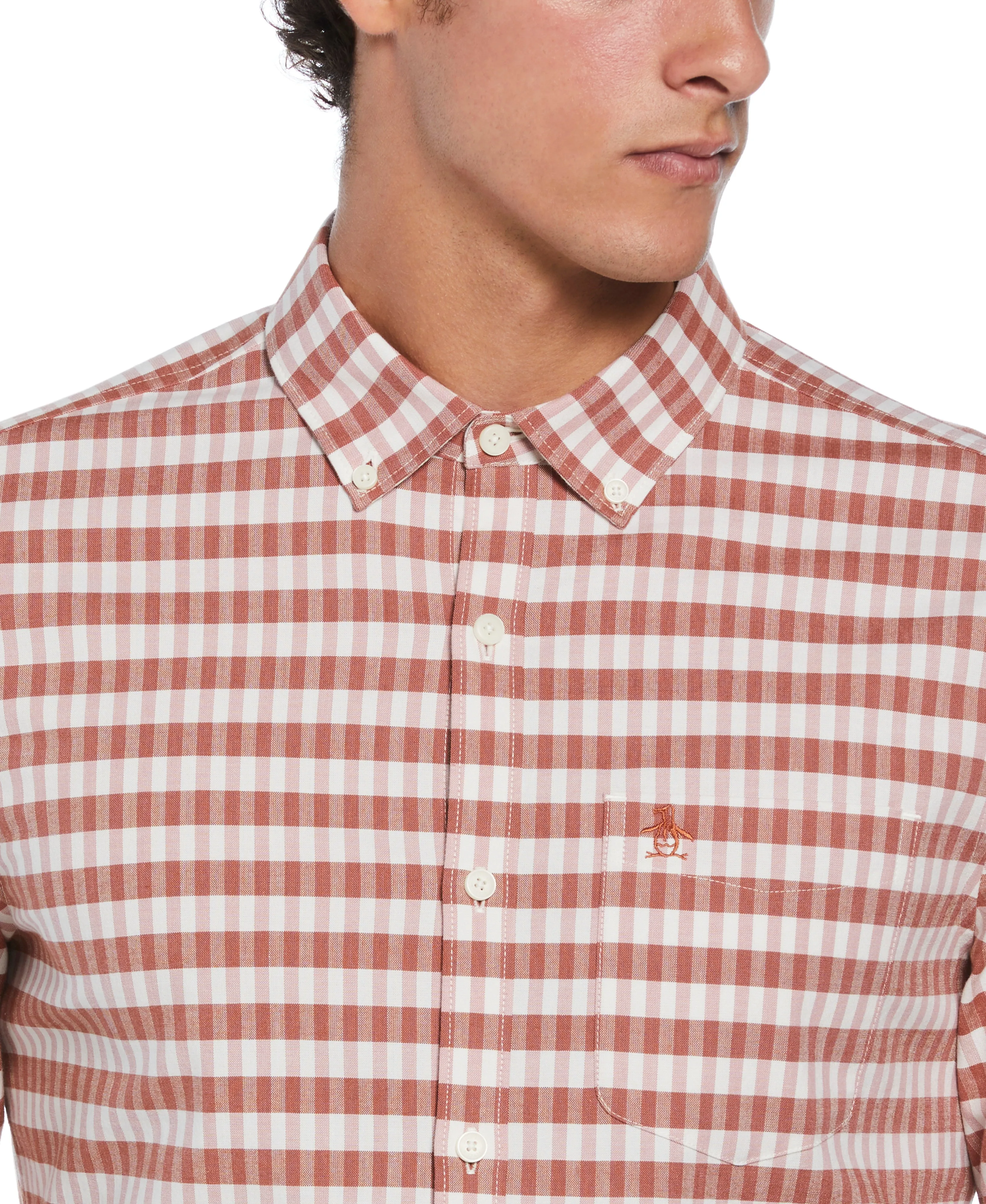 Long Sleeve Eco Chambray Plaid Shirt sold by Original Penguin product image thumbnail 3