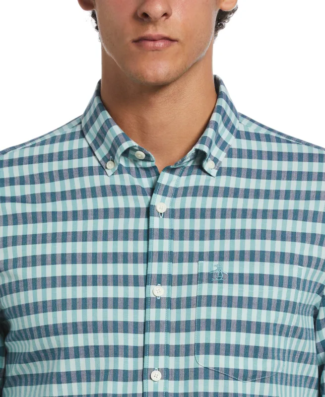 Long Sleeve Eco Chambray Plaid Shirt sold by Original Penguin