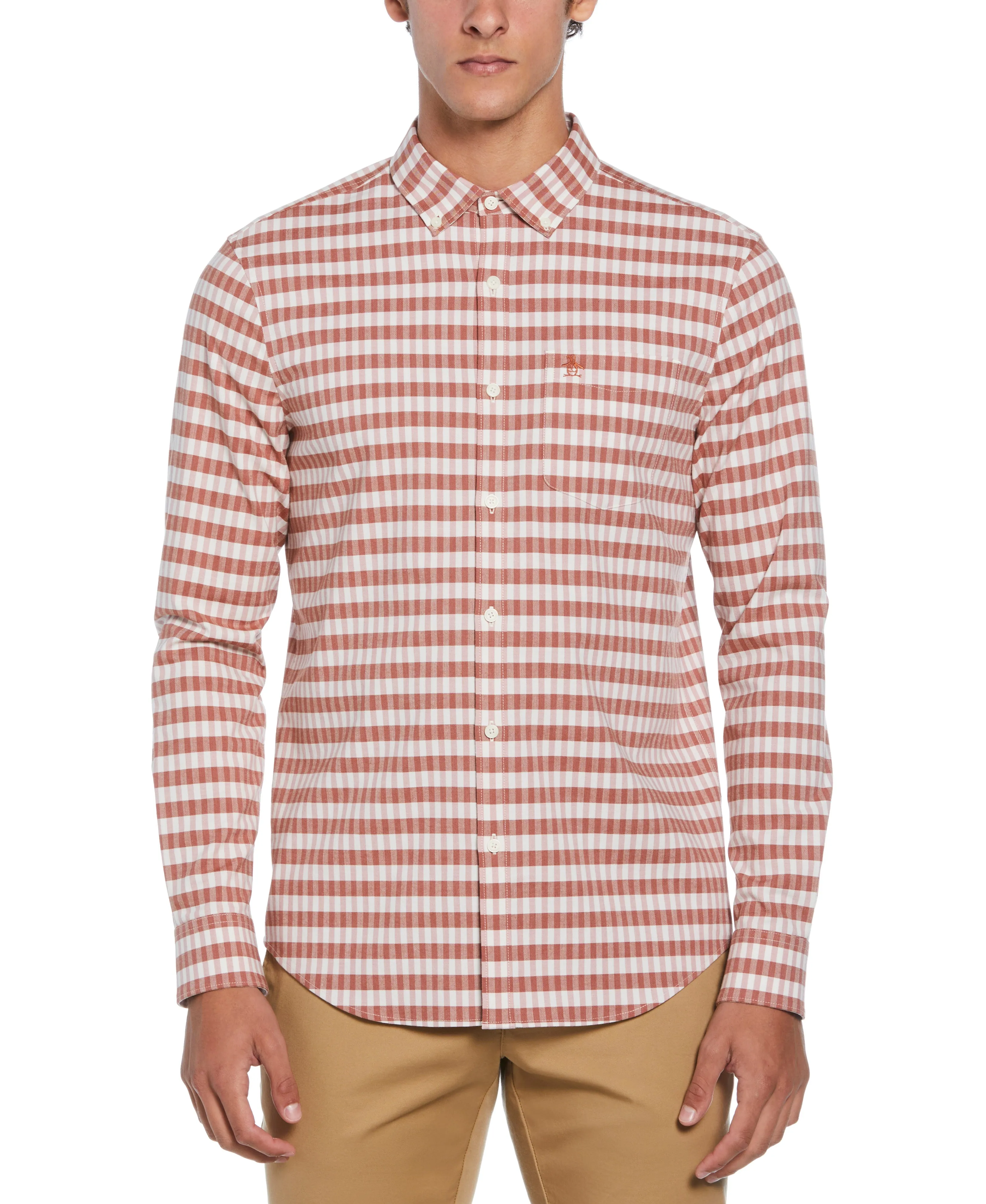 Long Sleeve Eco Chambray Plaid Shirt sold by Original Penguin product image thumbnail 4