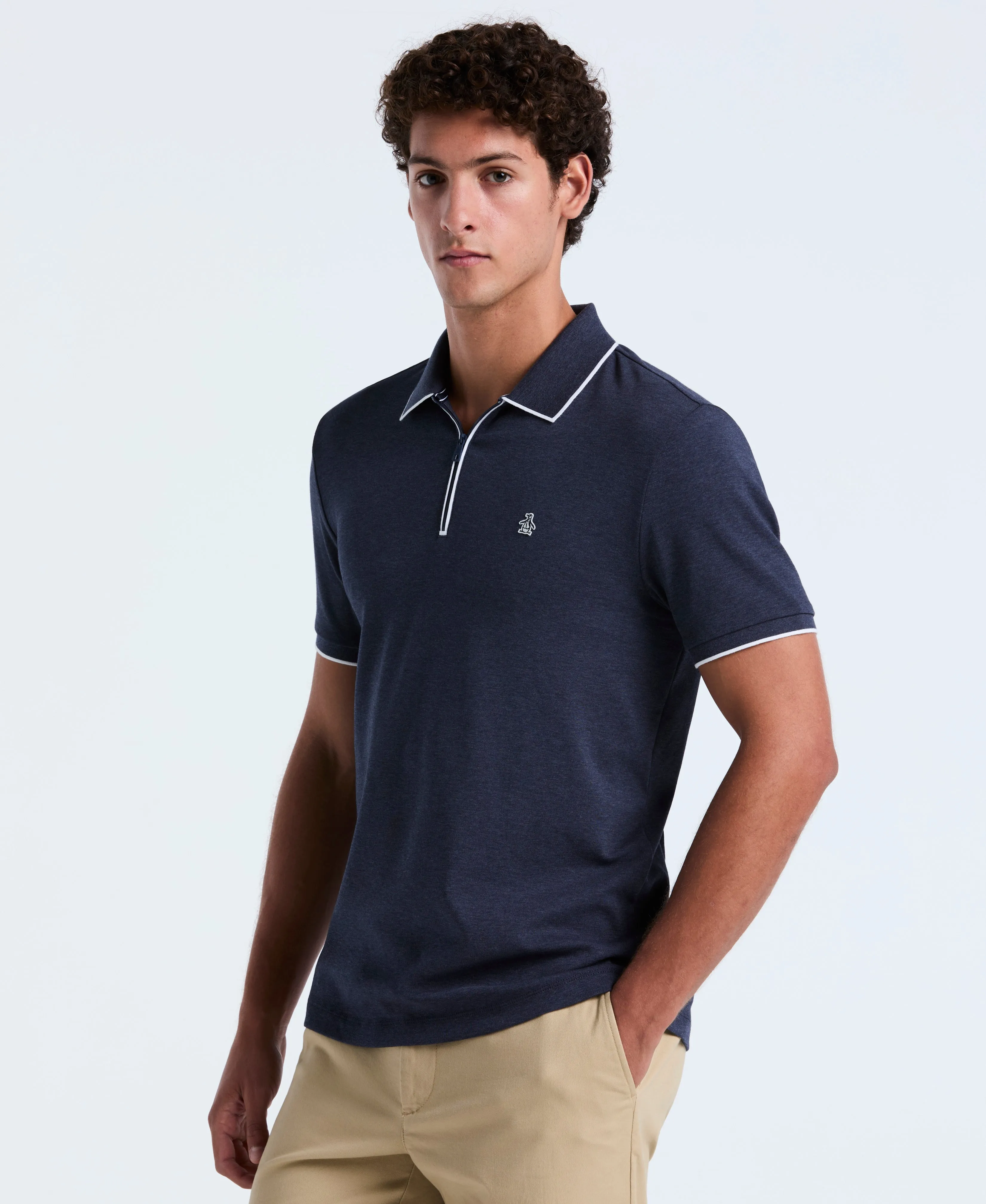 Interlock Quarter Zip Tipped Polo sold by Original Penguin