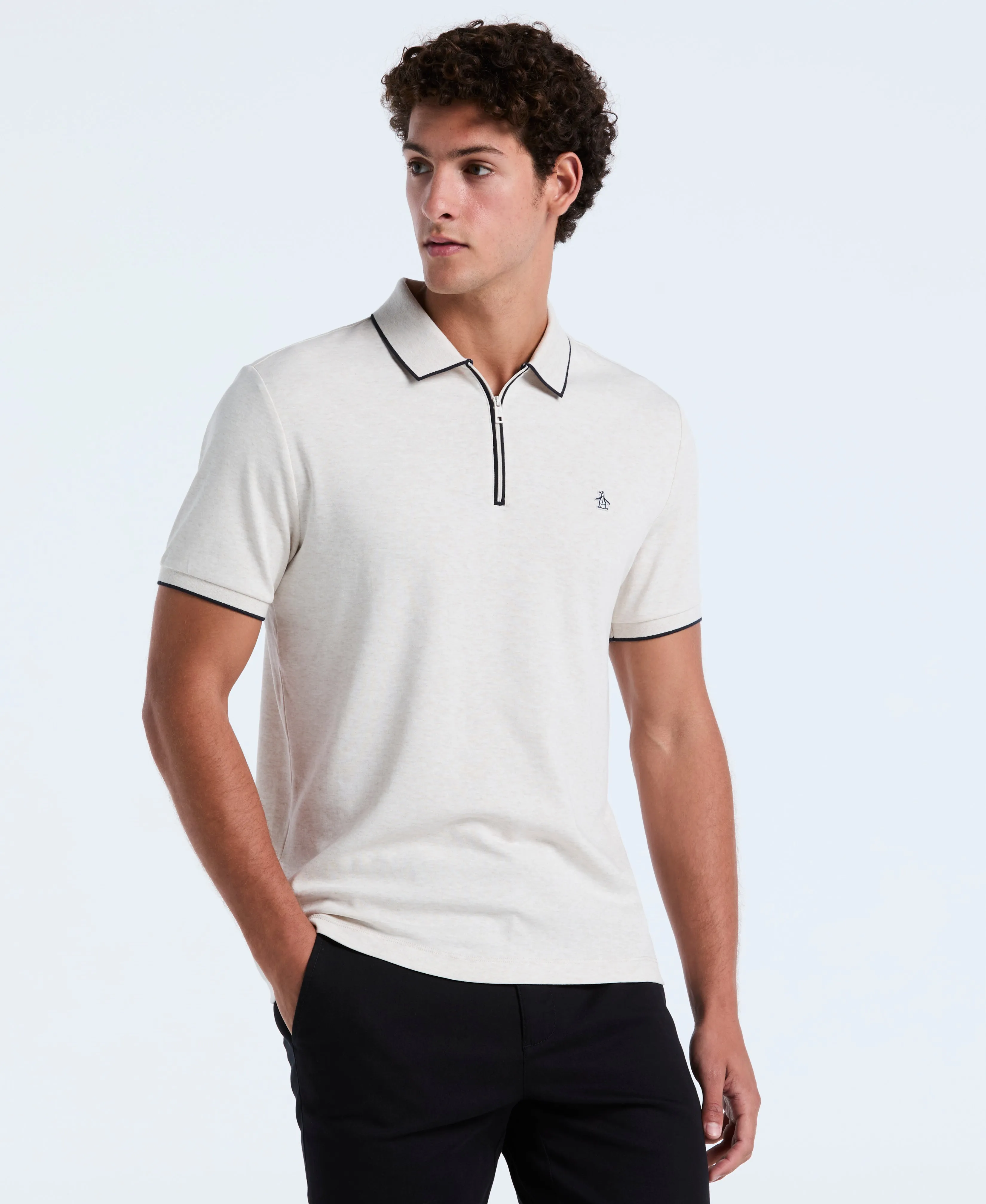 Interlock Quarter Zip Tipped Polo sold by Original Penguin product image thumbnail 4