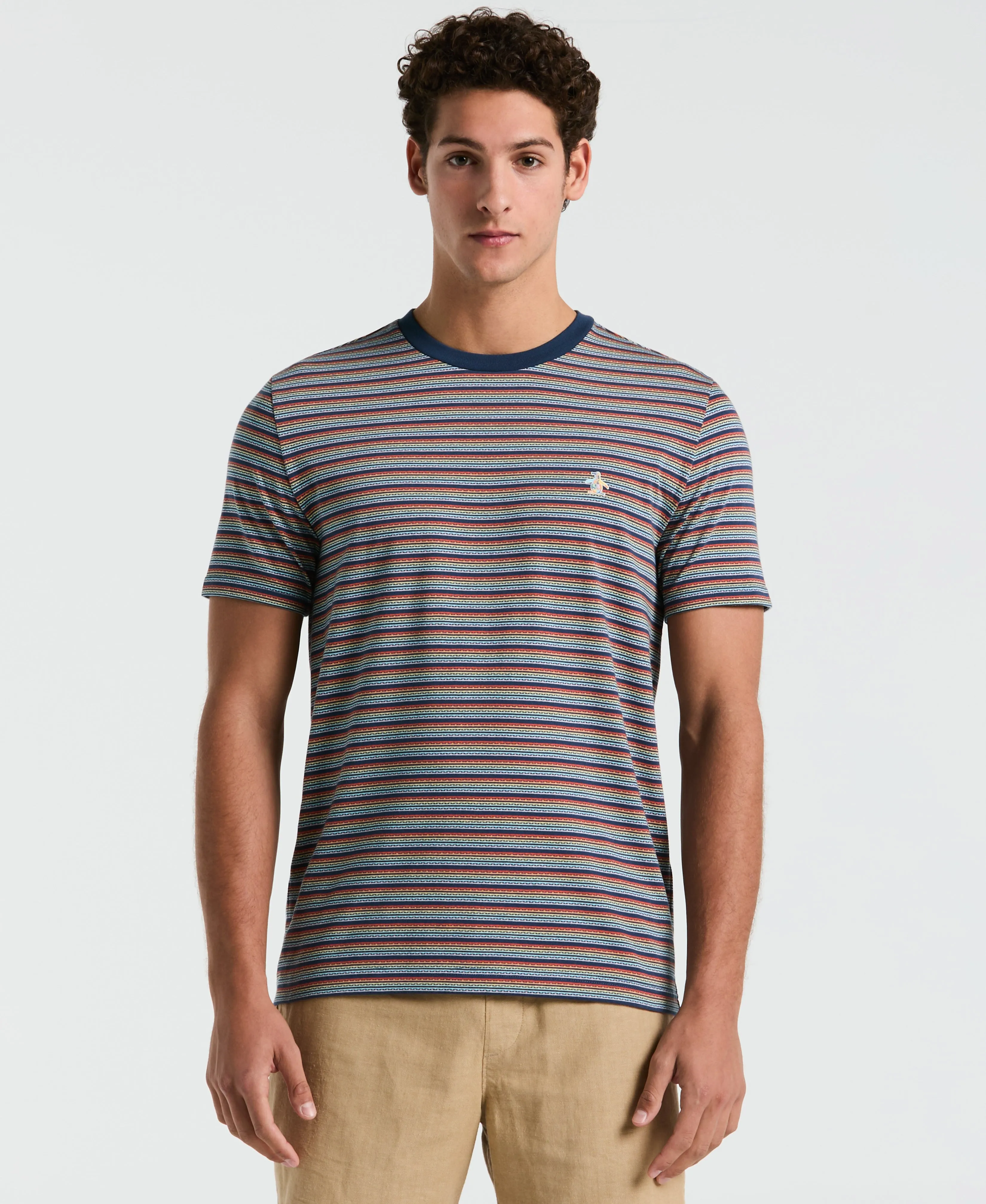 Jacquard Pride Stripe Tee sold by Original Penguin