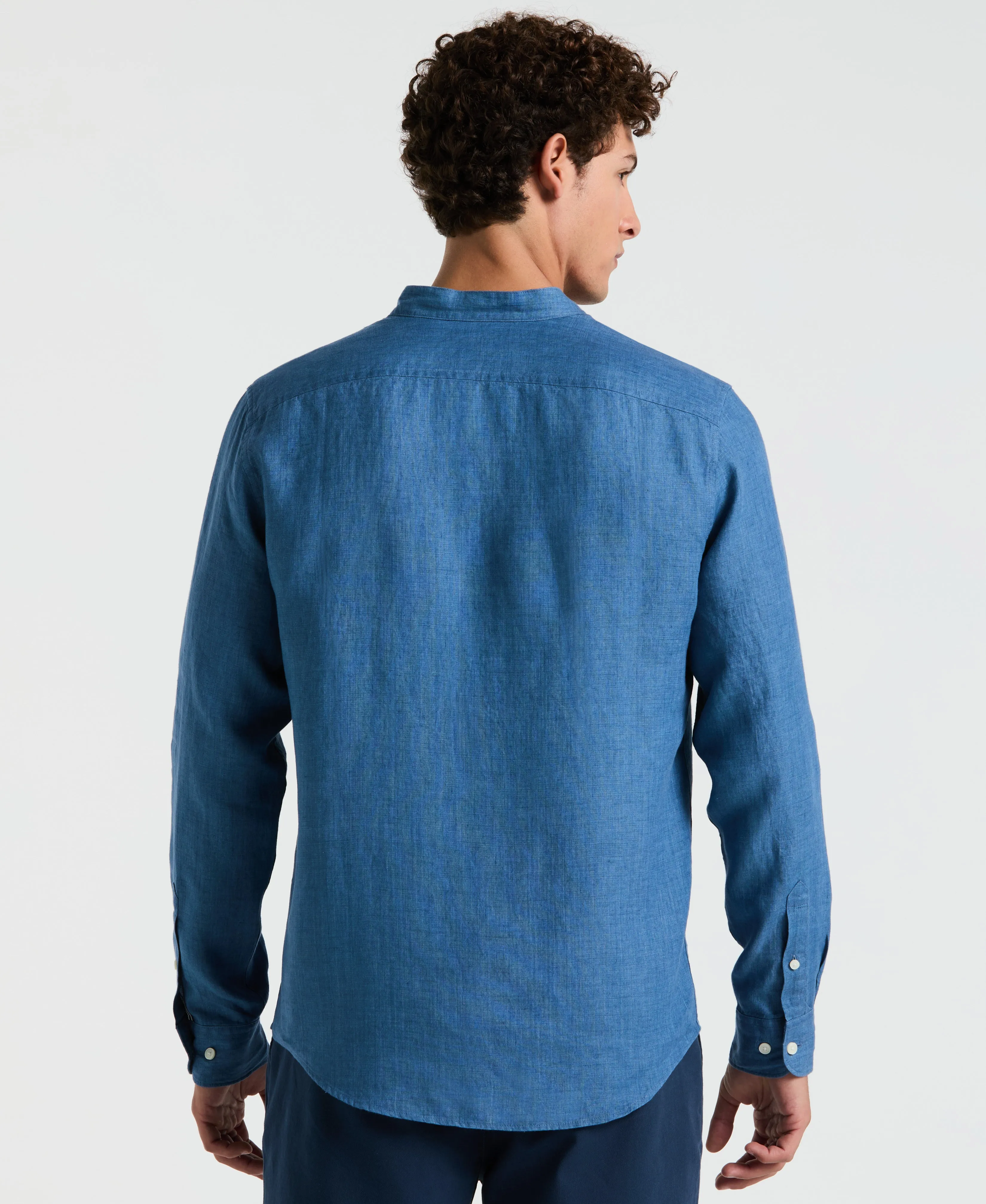 Delave Linen Mandarin Collar Shirt sold by Original Penguin product image thumbnail 5