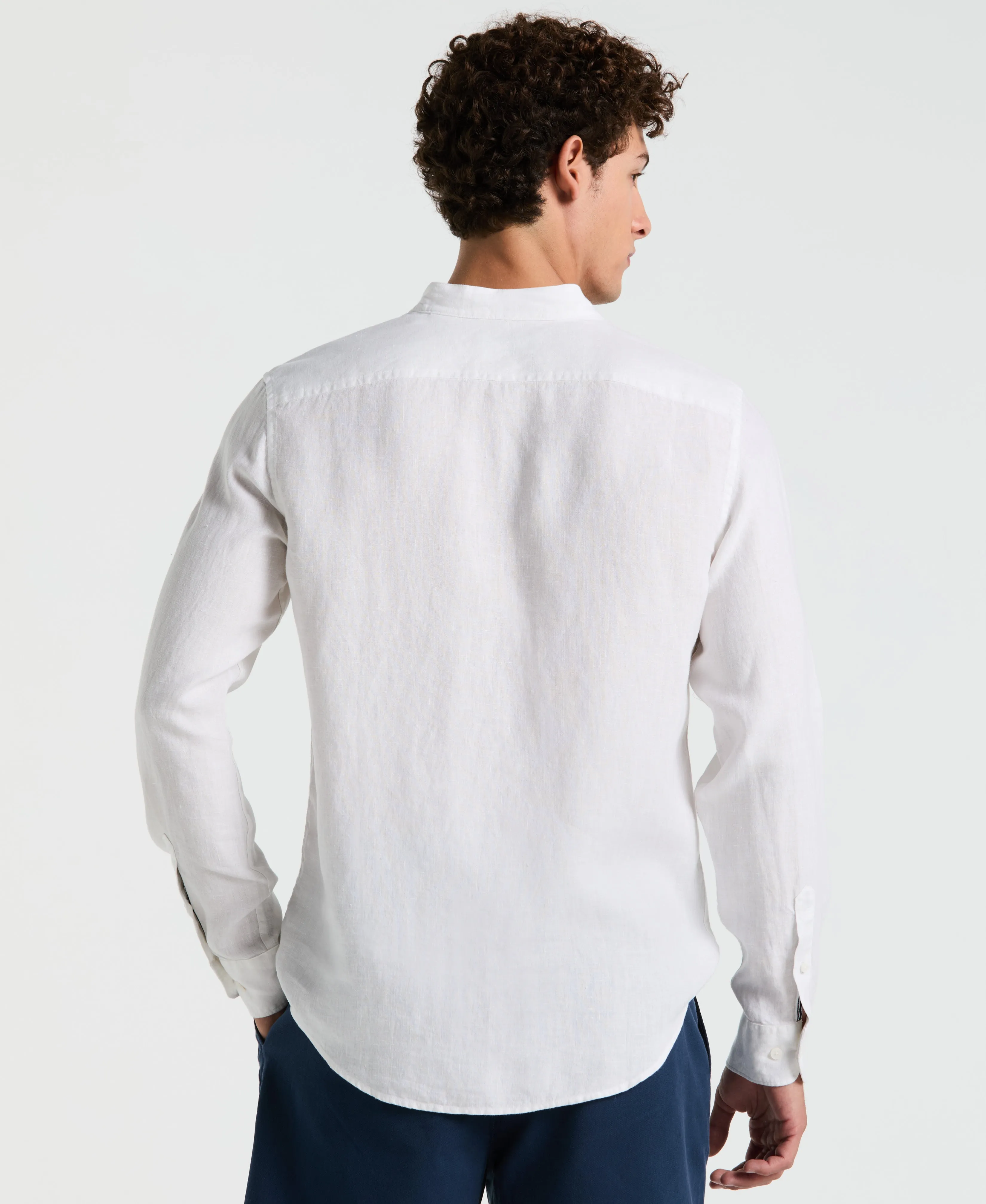 Delave Linen Mandarin Collar Shirt sold by Original Penguin product image thumbnail 4