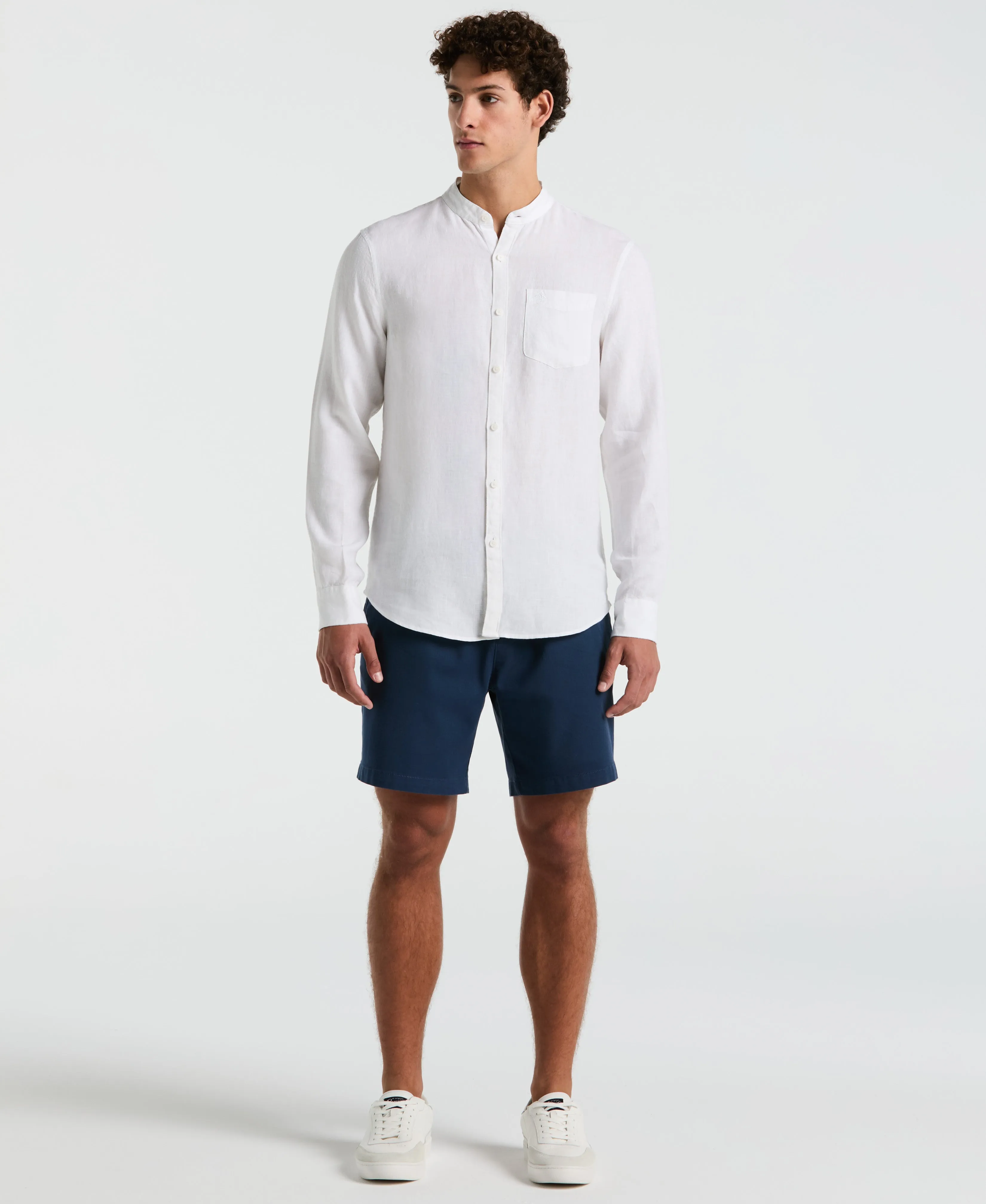 Delave Linen Mandarin Collar Shirt sold by Original Penguin product image thumbnail 2