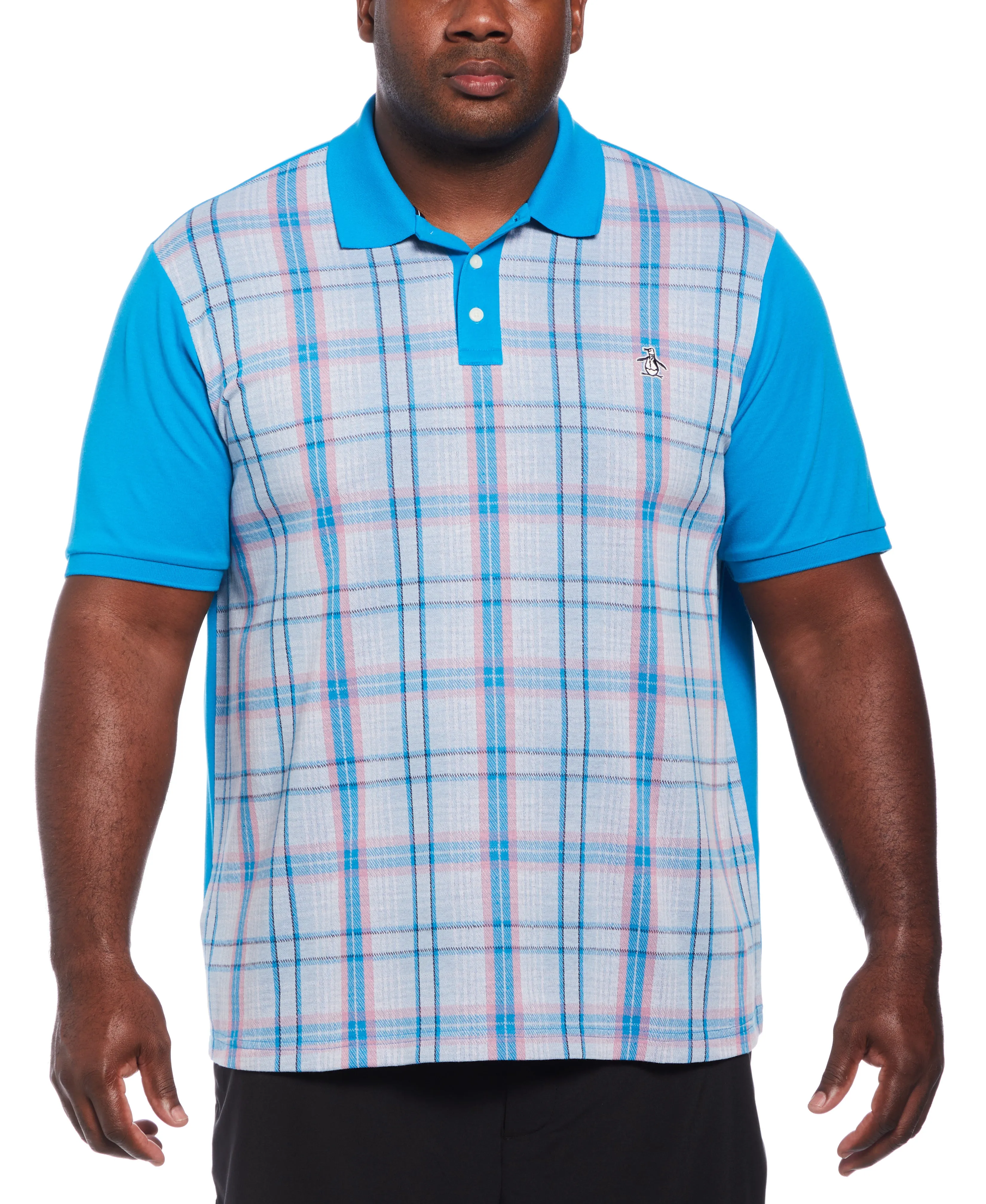 Big & Tall Plaid Front Polo sold by Original Penguin product image thumbnail 2