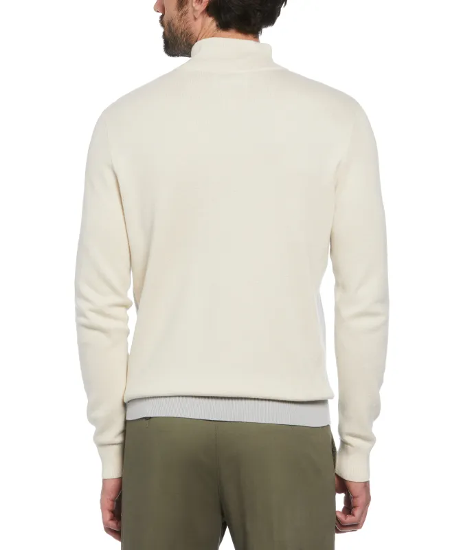 Chest Stripe Quarter Zip Sweater sold by Original Penguin