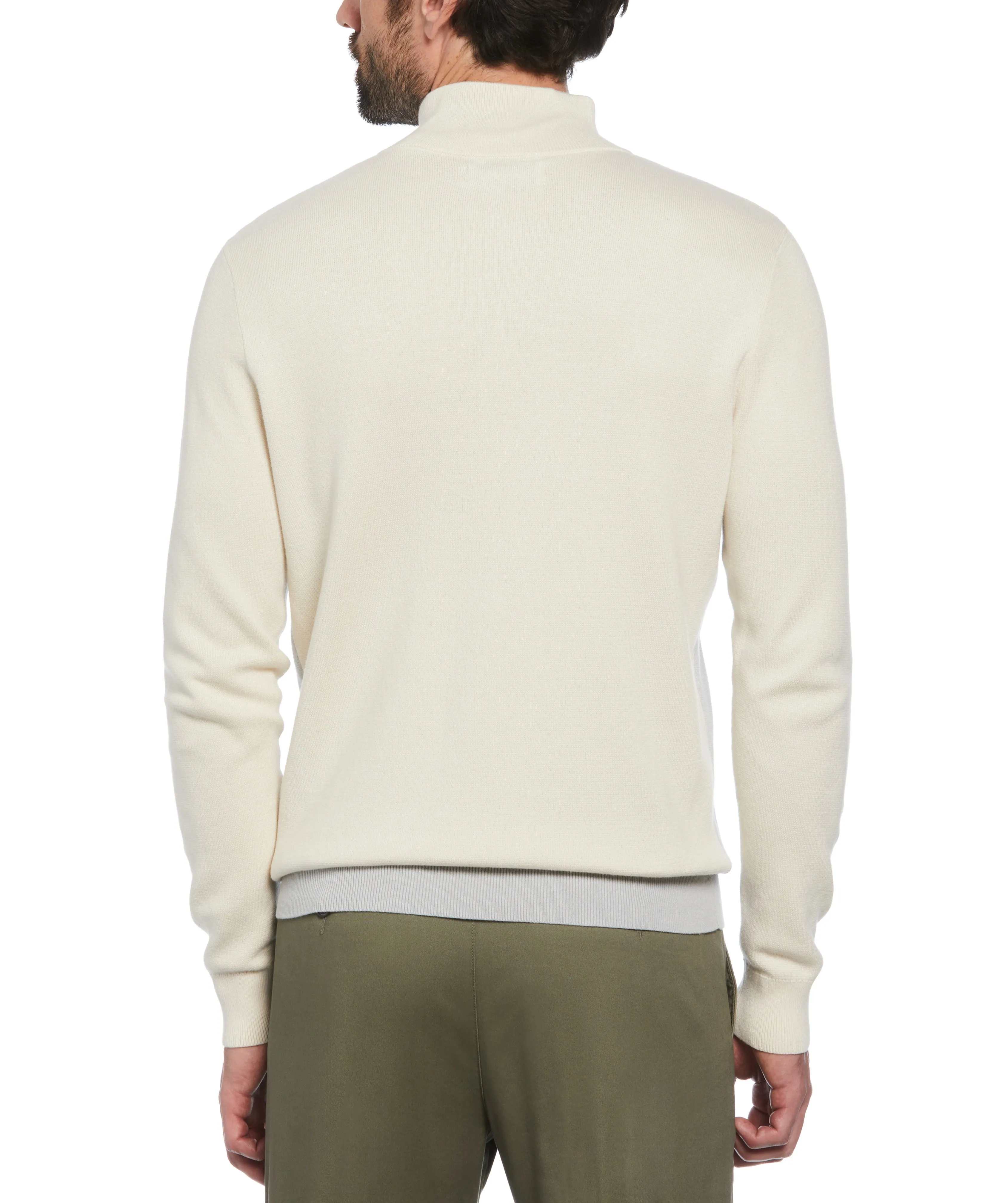 Chest Stripe Quarter Zip Sweater sold by Original Penguin