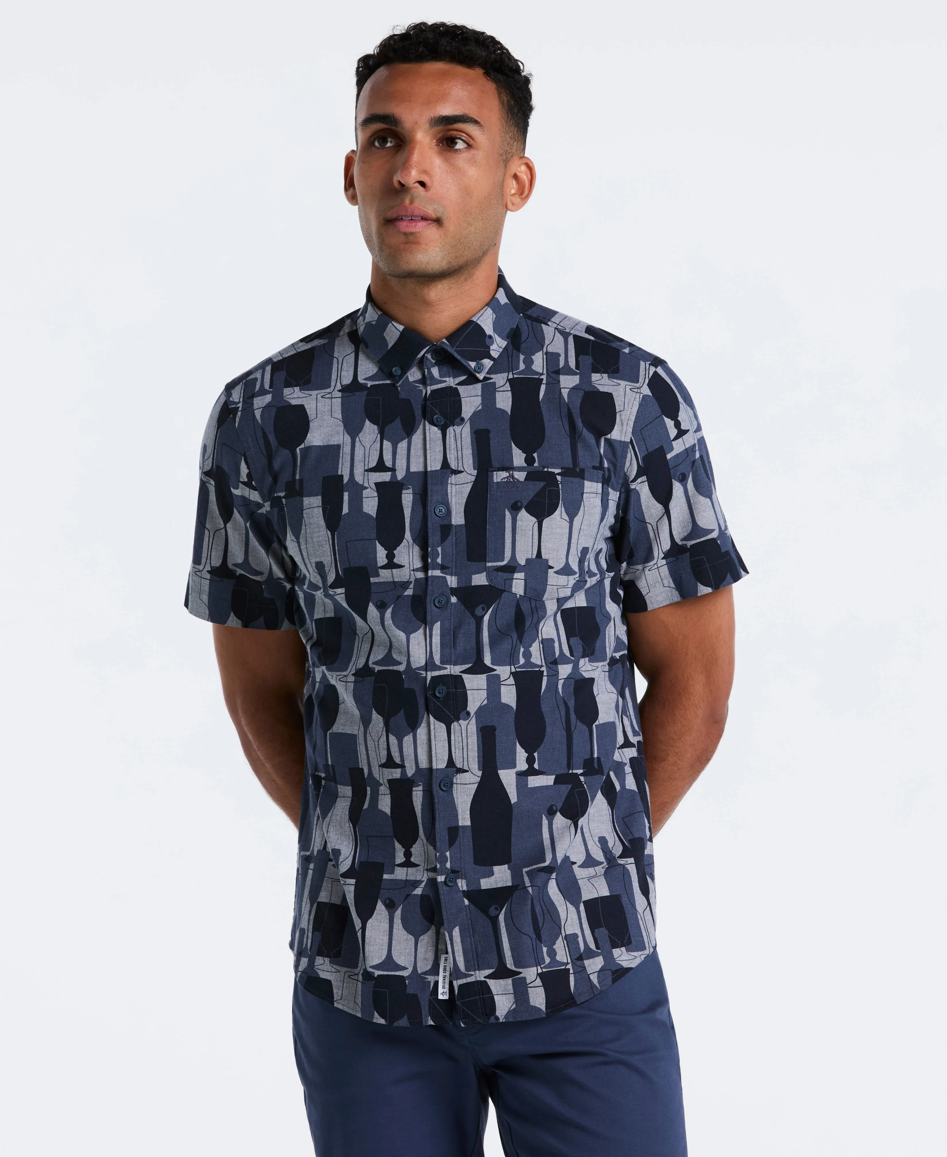 Cotton Cocktail Print Shirt sold by Original Penguin product image thumbnail 4