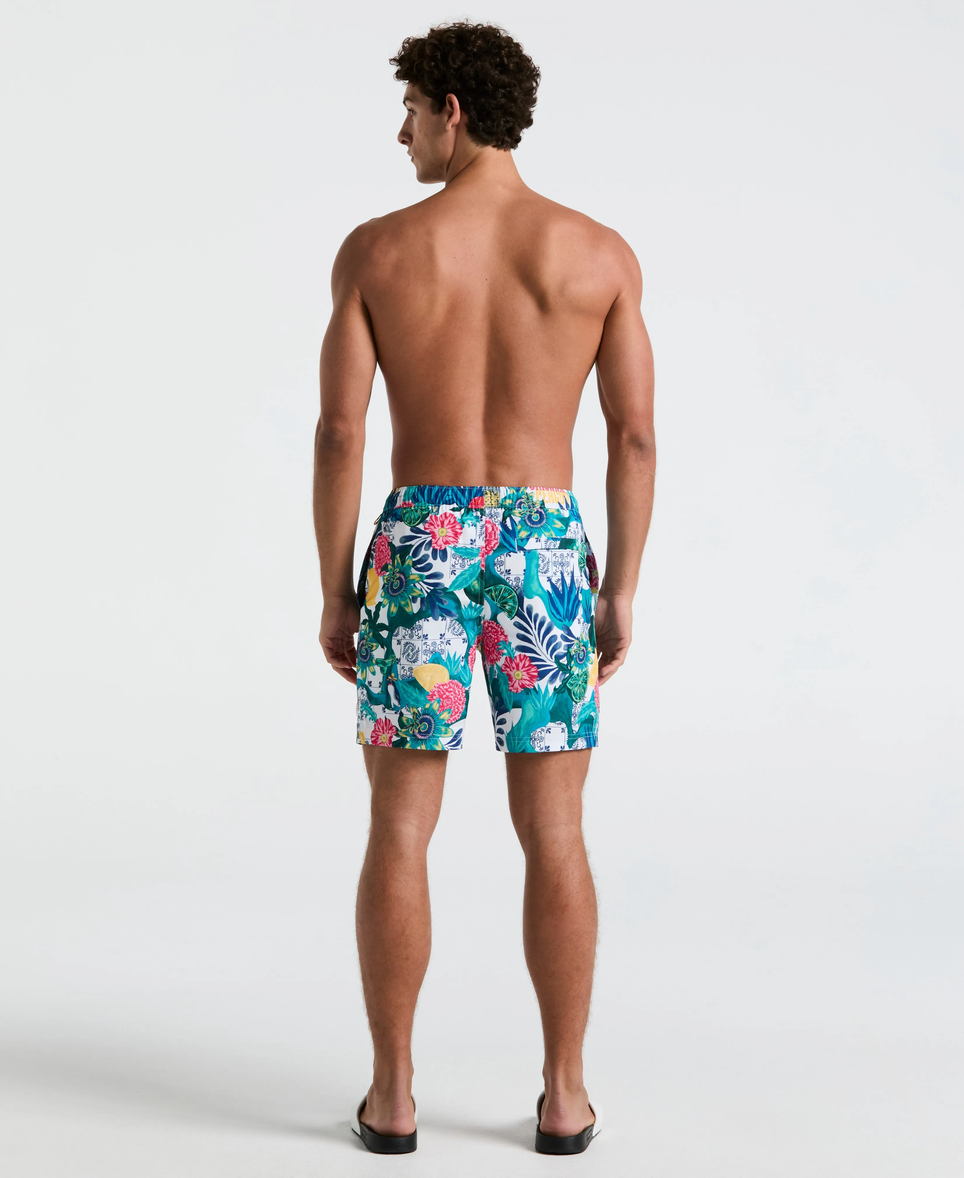 7" All-Over Floral Collage Swim Short sold by Original Penguin