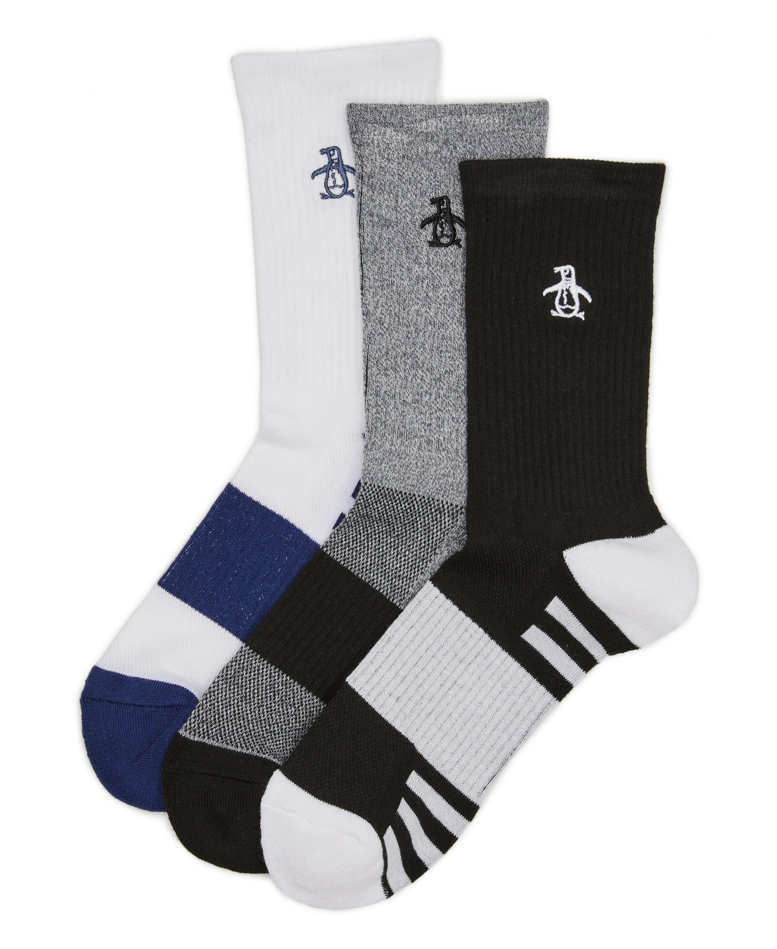 3 Pack Mid Crew Athletic Socks sold by Original Penguin