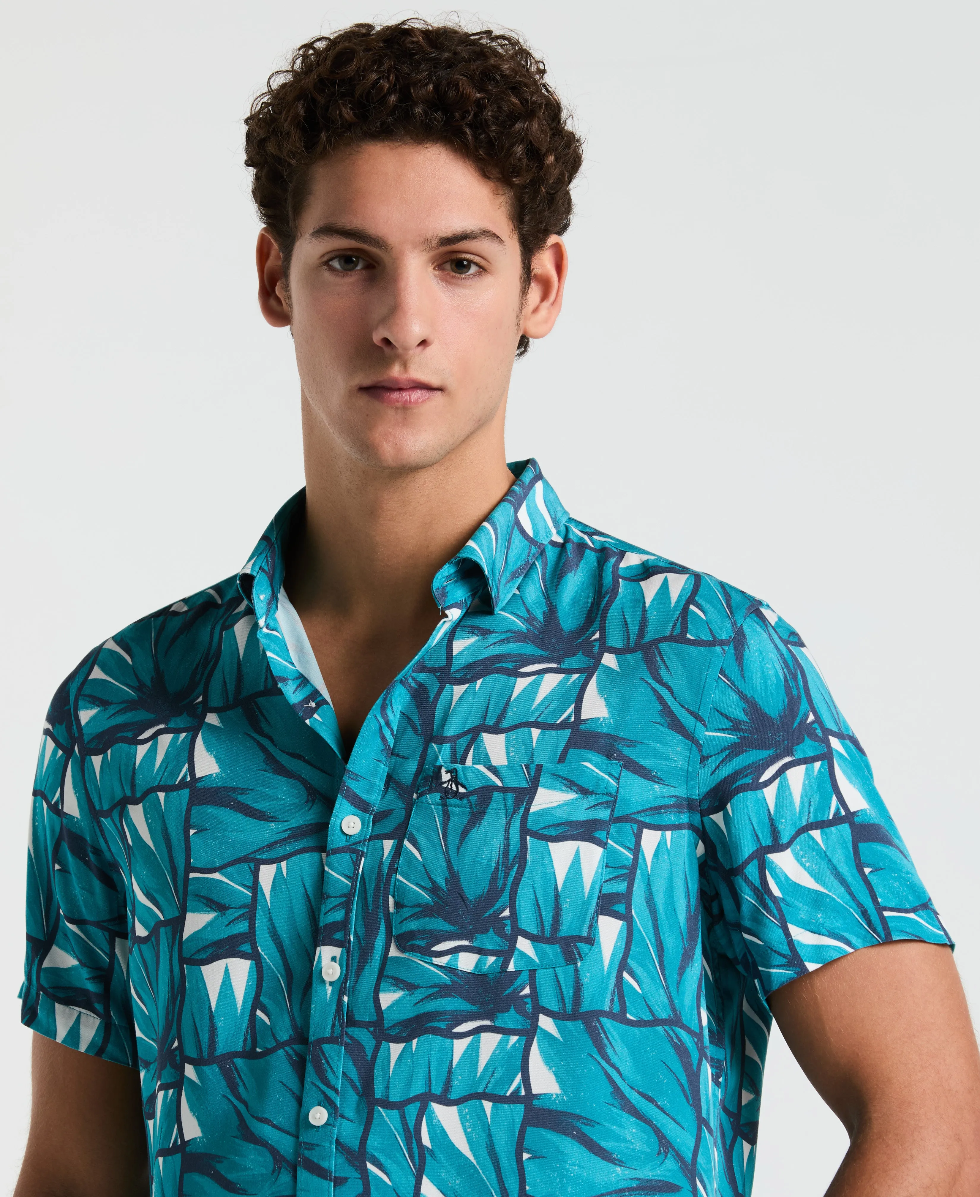 EcoVero™ Agave Tiles Print Shirt sold by Original Penguin product image thumbnail 3