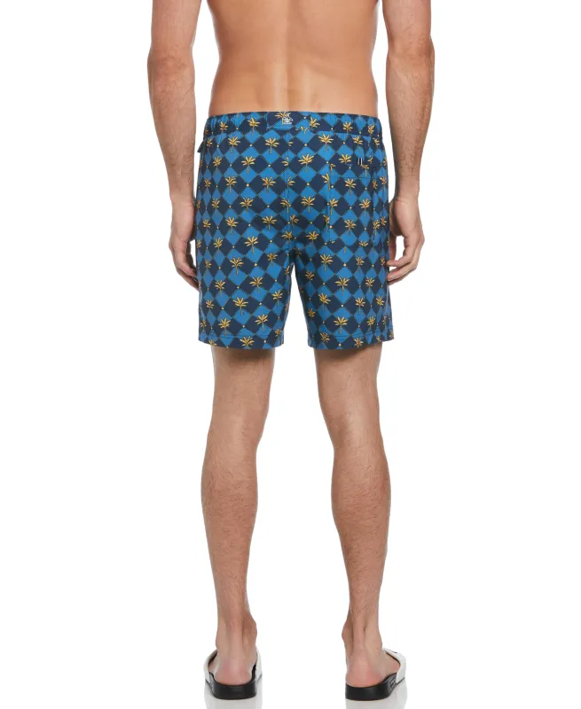 6" All-Over Palm Tiles Swim Short sold by Original Penguin
