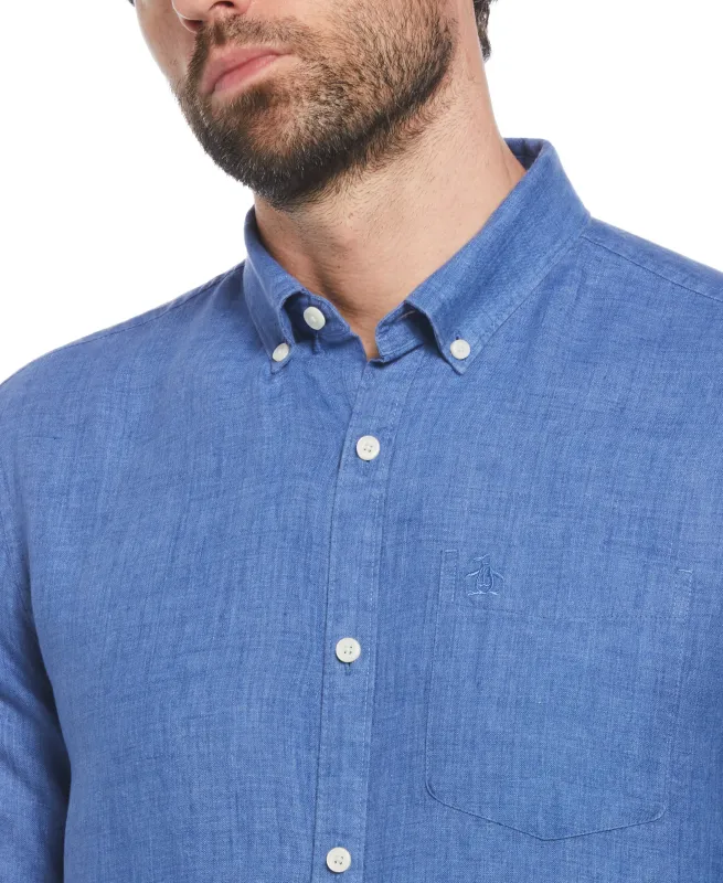 Delave Linen Long Sleeve Pocket Shirt made by Original Penguin