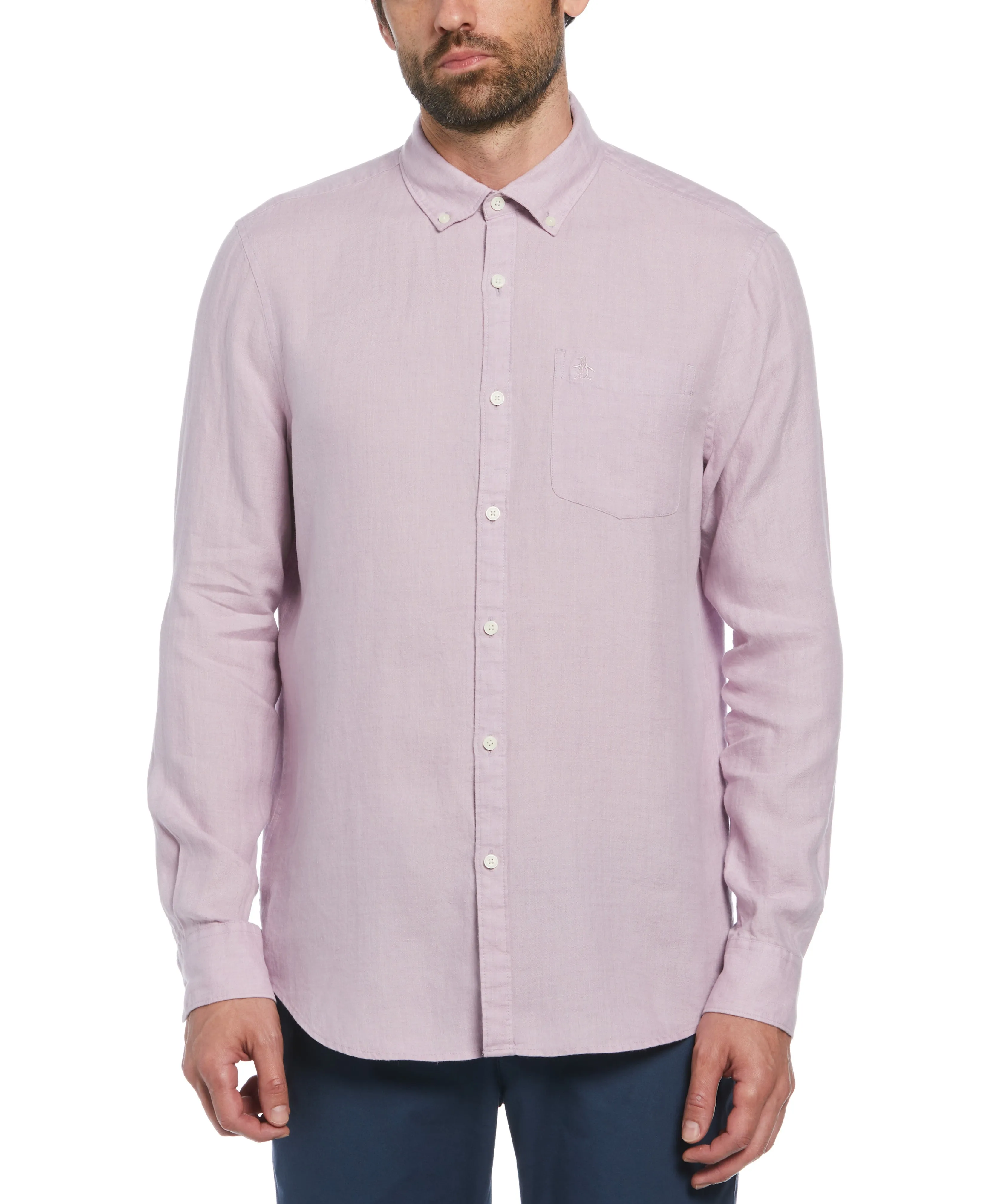 Delave Linen Long Sleeve Pocket Shirt sold by Original Penguin product image thumbnail 3
