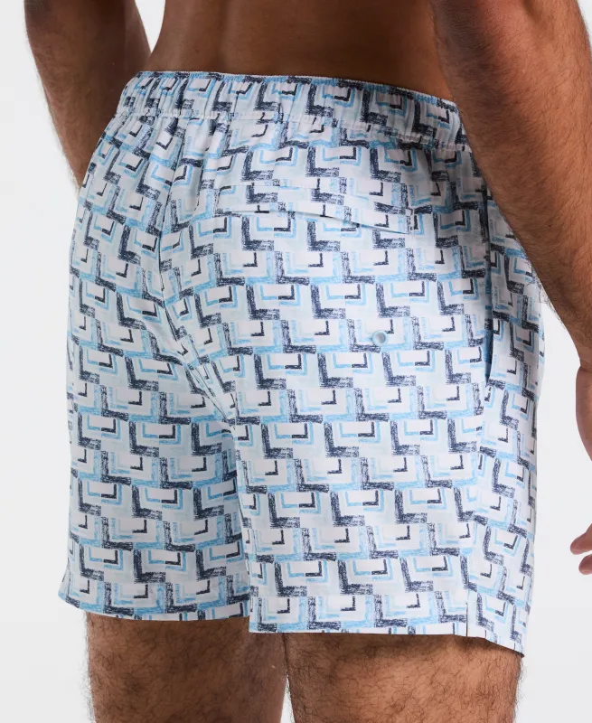 5" All-Over Print Geo Swim Short sold by Original Penguin