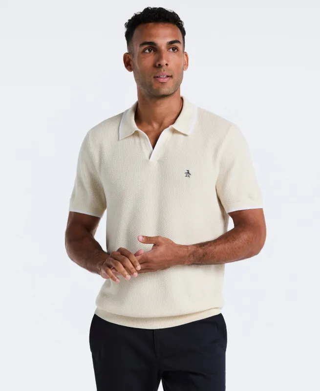 Textured Johnny Collar Sweater Polo sold by Original Penguin
